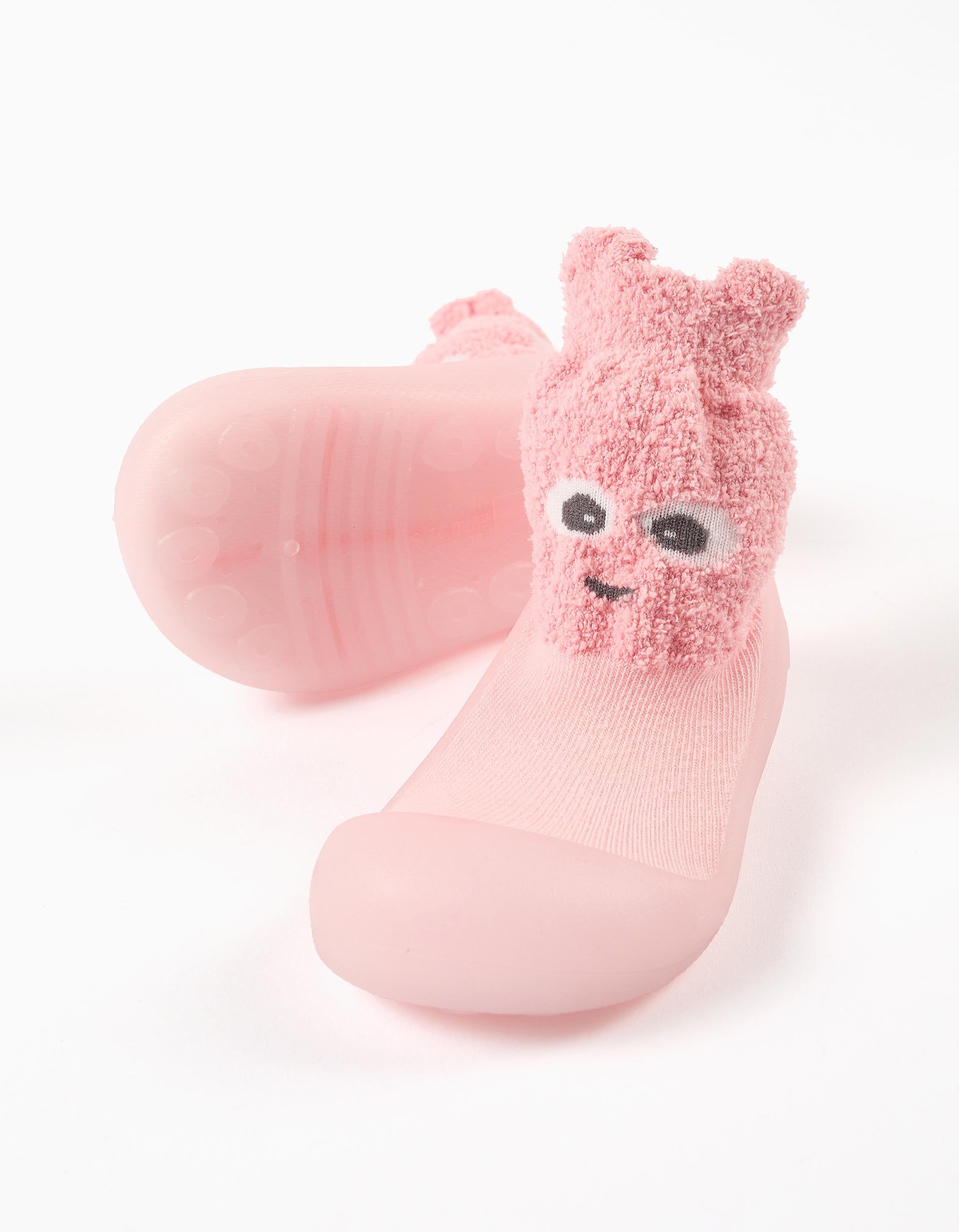Chassettes-chausson avec Monstres d’Émotions pour bébé fille, rose