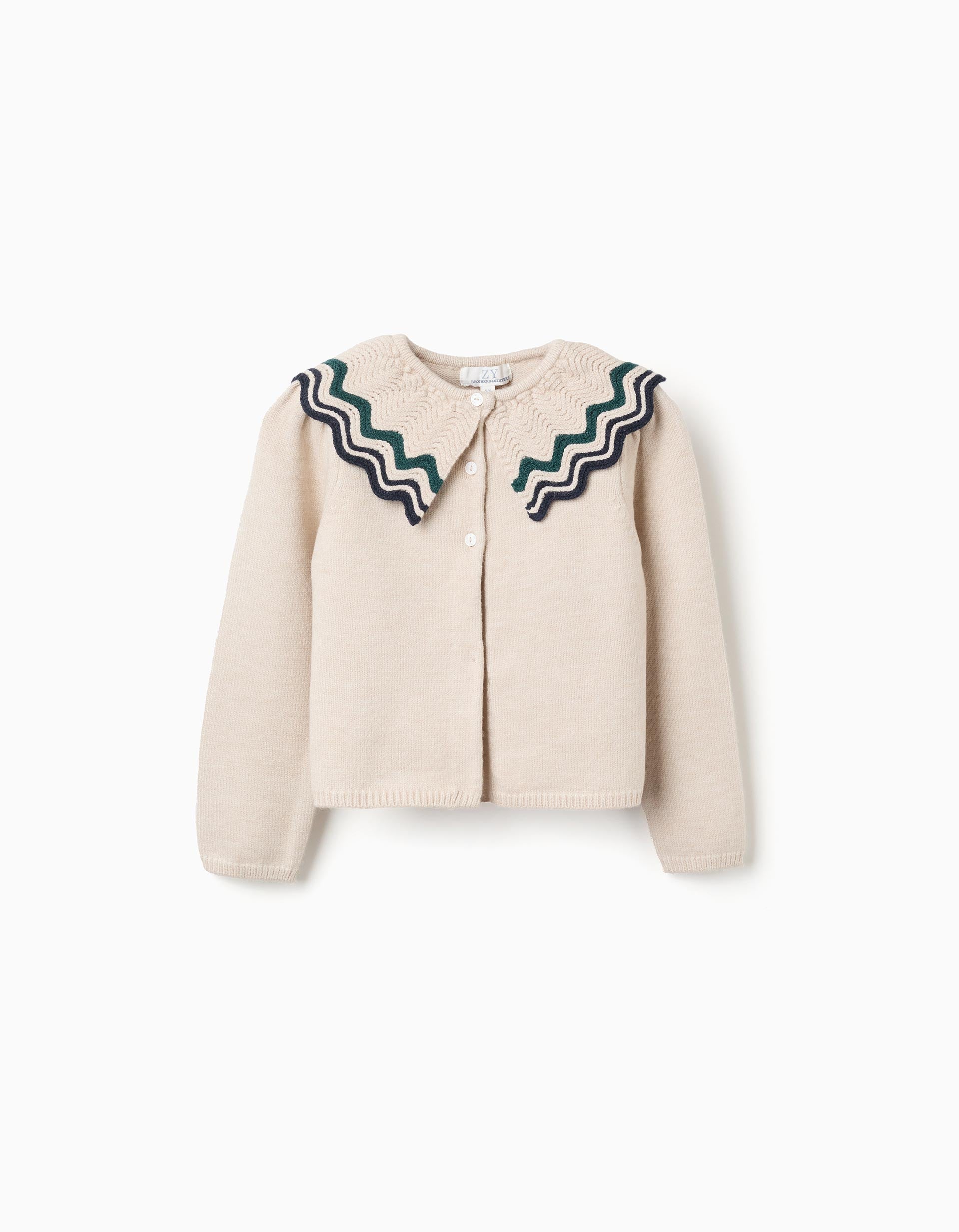 Knit cardigan with maxi collar You&Me for girls, multicolour