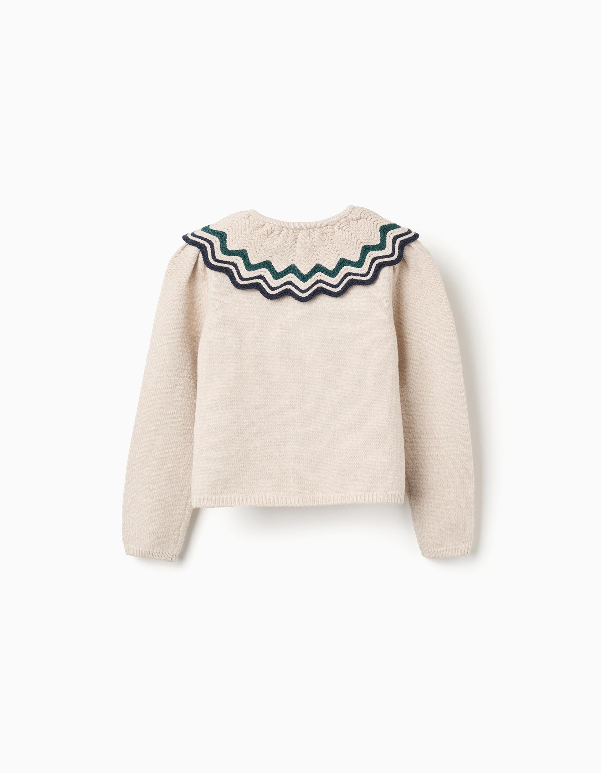 Knit cardigan with maxi collar You&Me for girls, multicolour