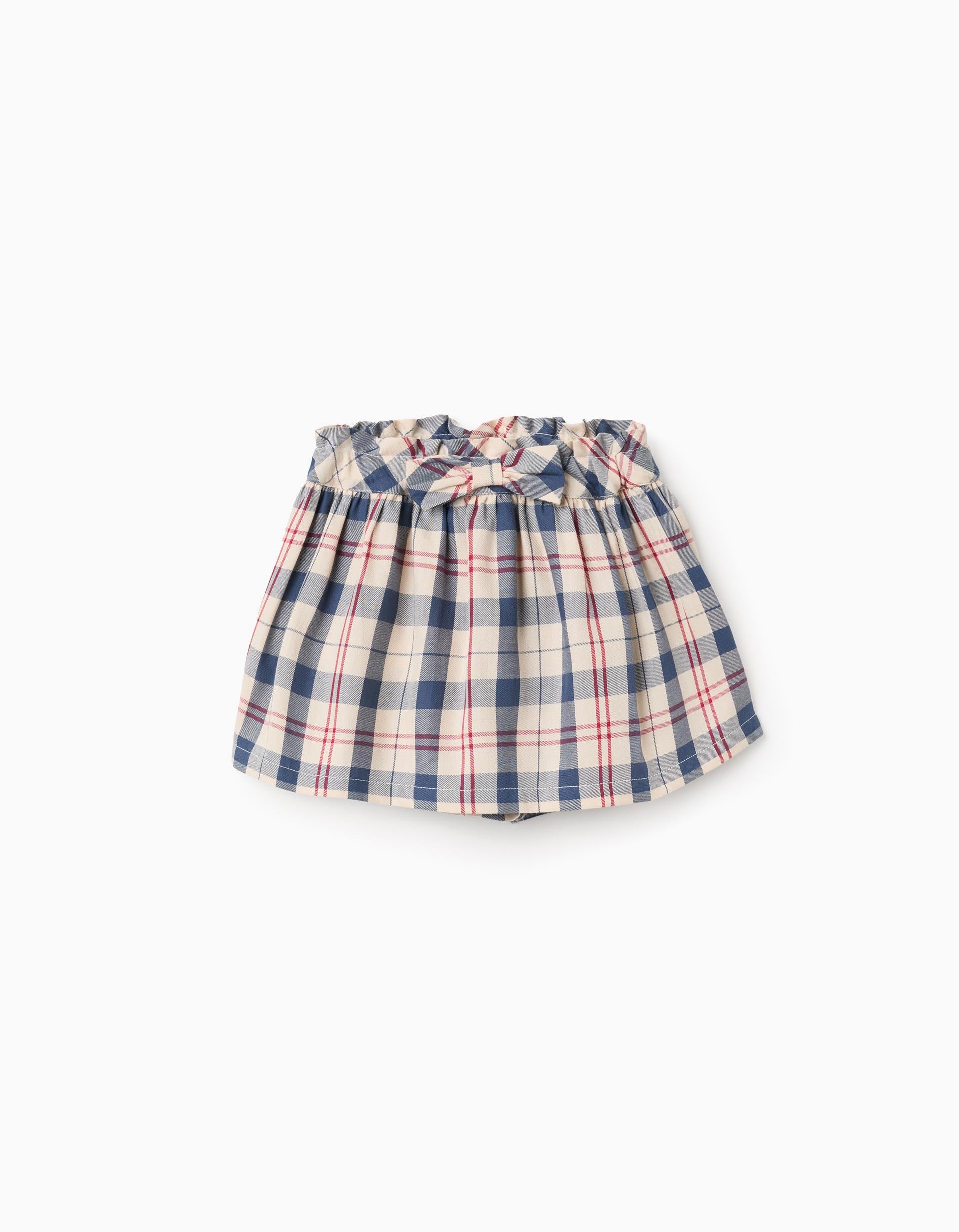 Checked Cotton Skort for Baby Girls 'B&S', Beige/Blue/Red