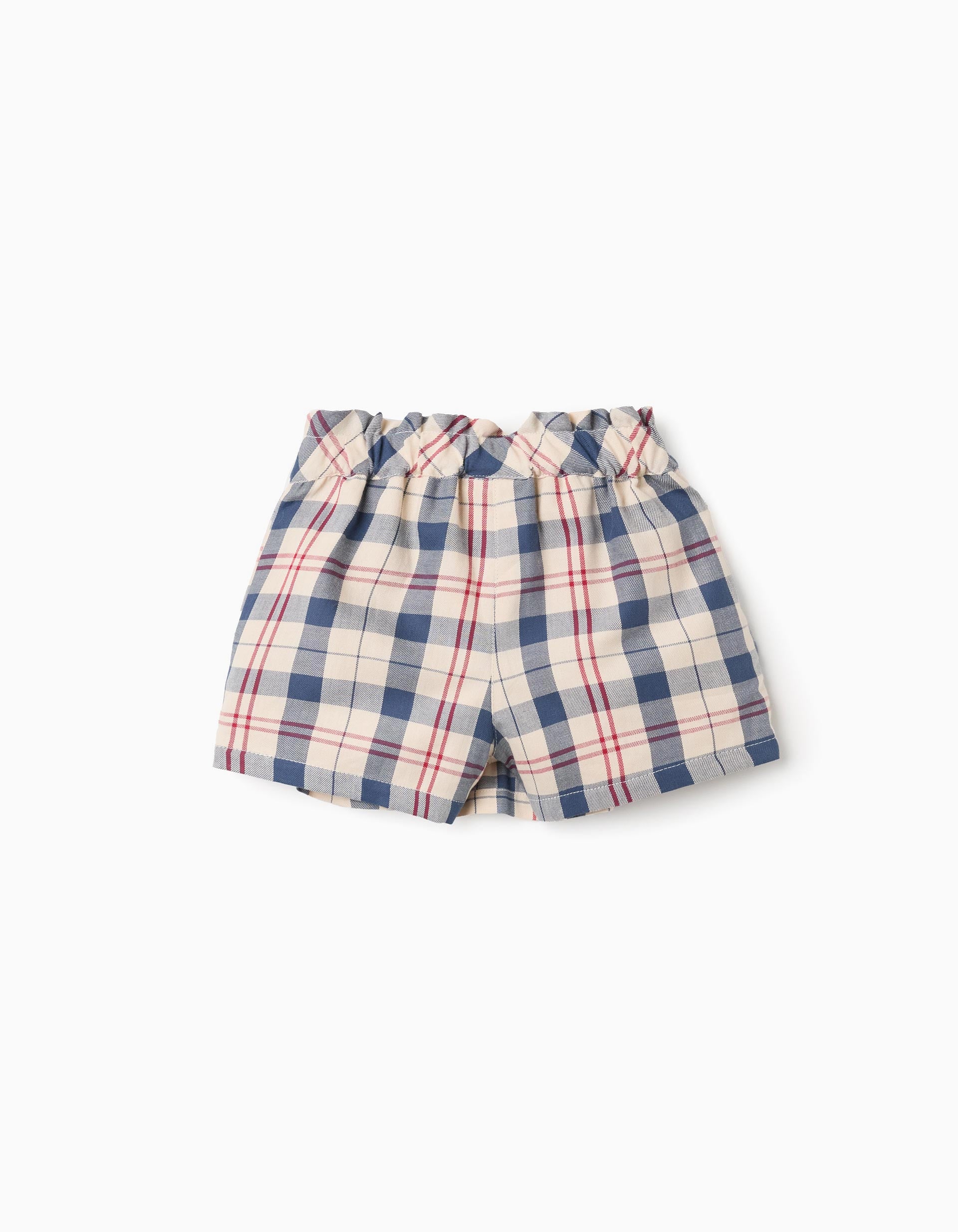 Checked Cotton Skort for Baby Girls 'B&S', Beige/Blue/Red