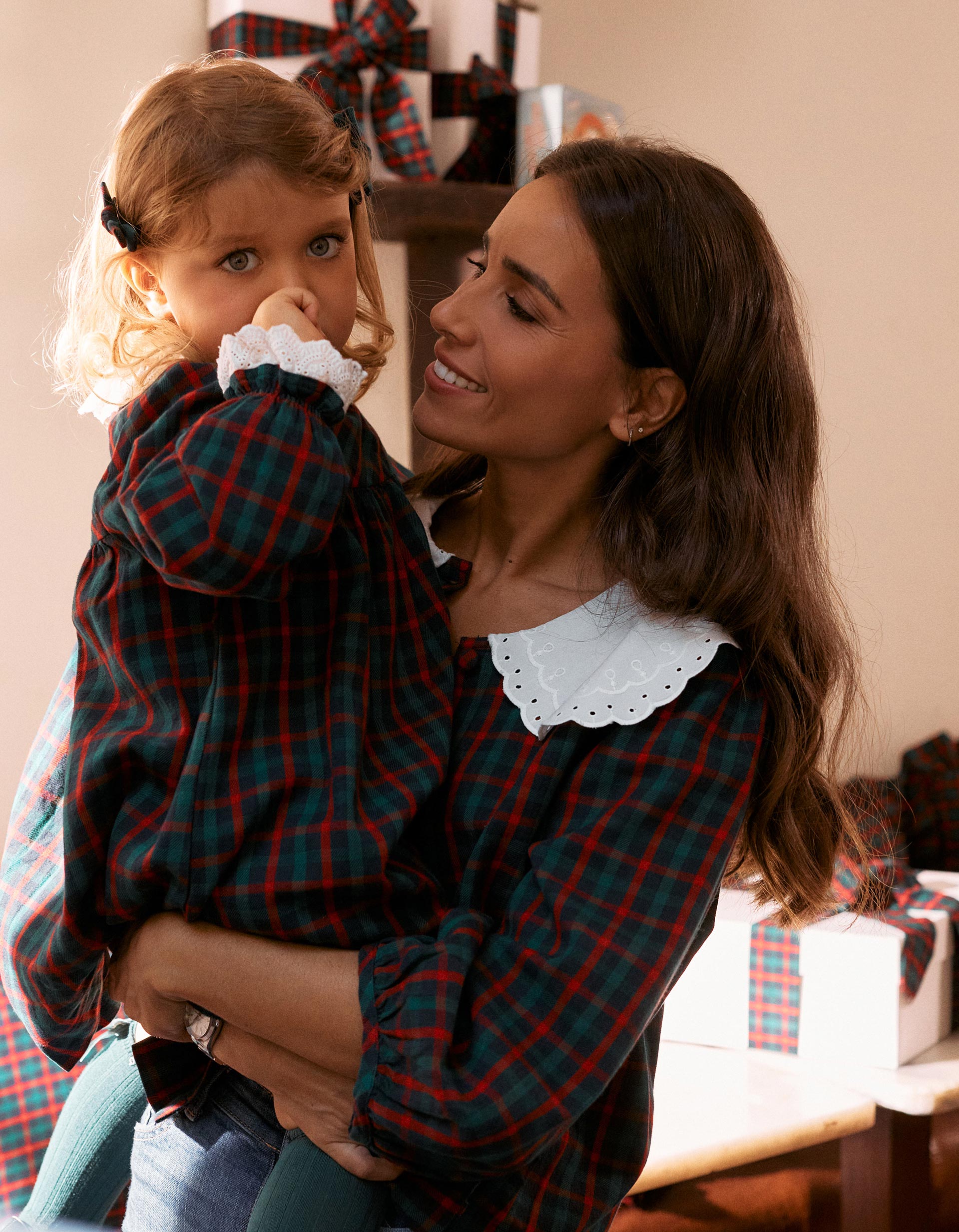 Cotton checked dress with embroidery You&Me for girls, multicolour