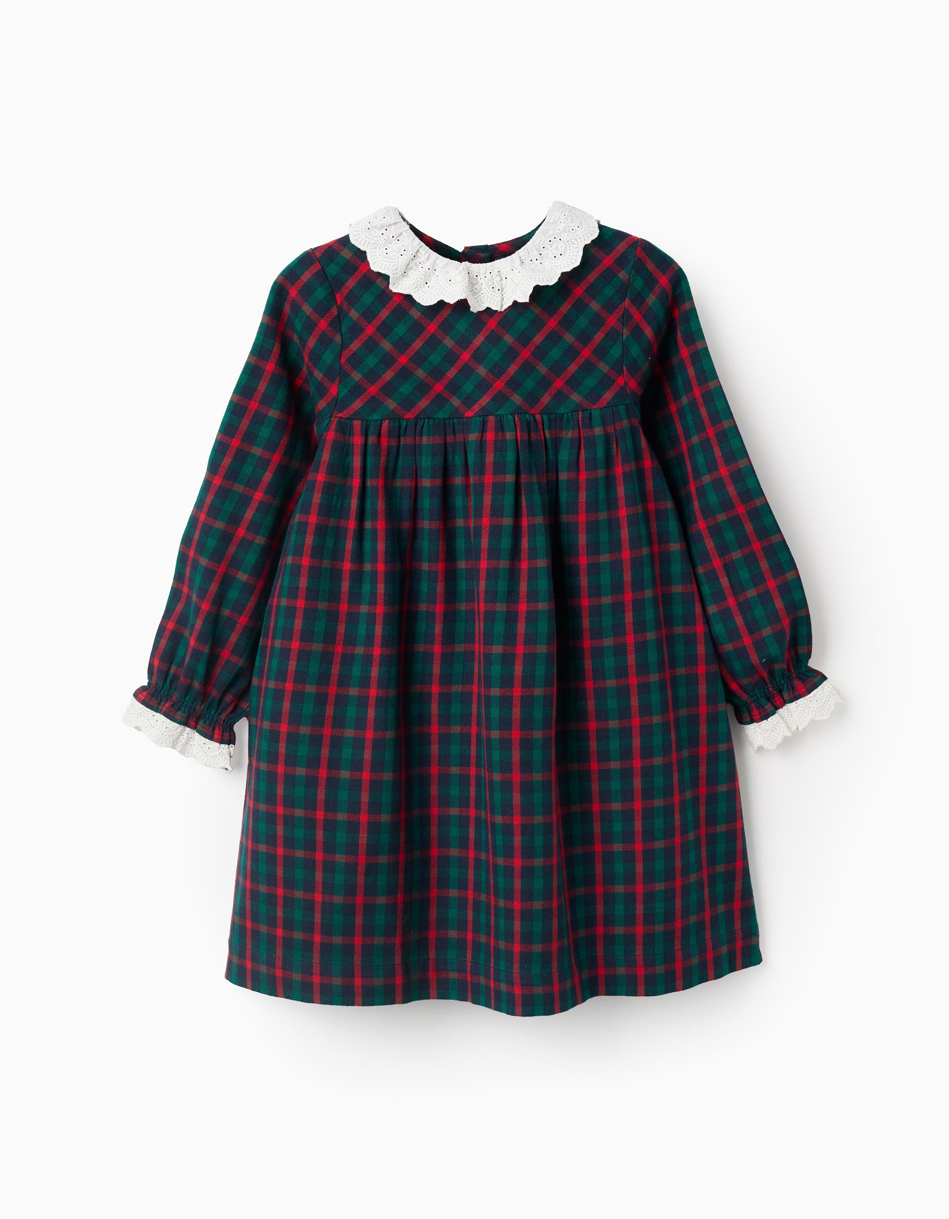 Cotton checked dress with embroidery You&Me for girls, multicolour
