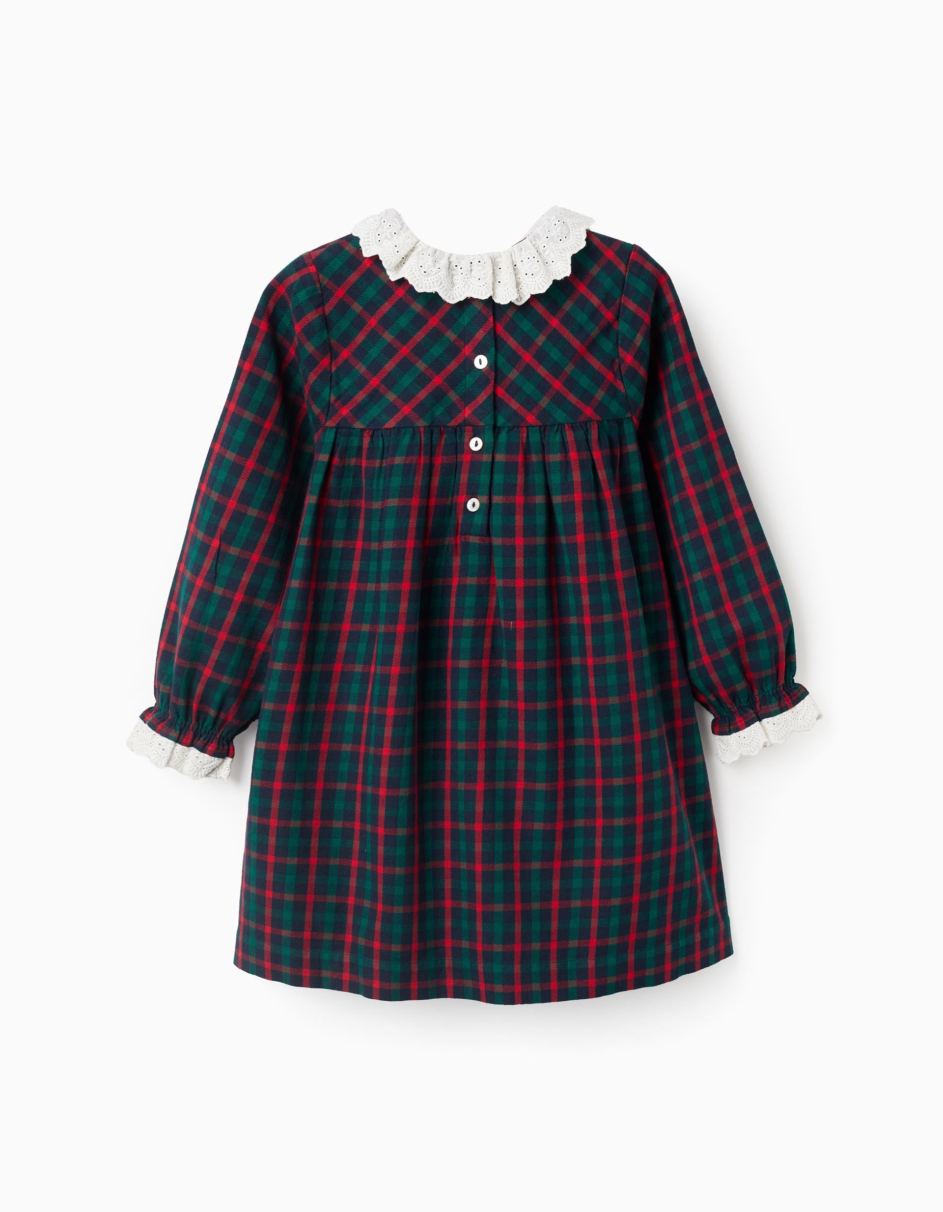 Cotton checked dress with embroidery You&Me for girls, multicolour