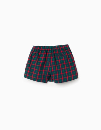Falda-pantalón a cuadros You&Me para niña, verde/azul/rojo