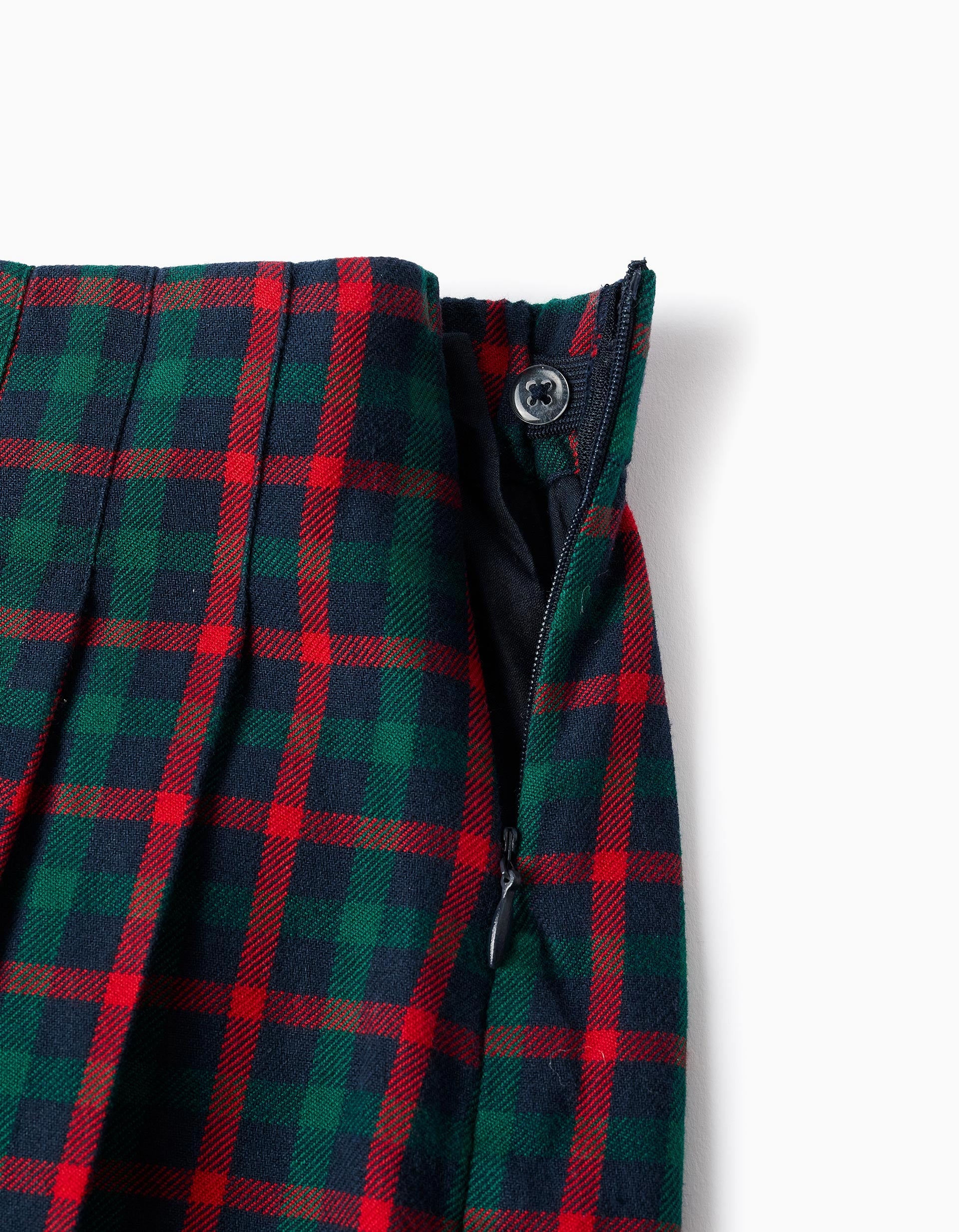 Checked cotton skirt You&Me for girls, green/blue/red