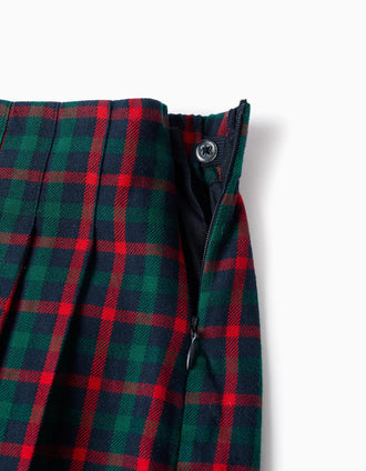 Falda-pantalón a cuadros You&Me para niña, verde/azul/rojo