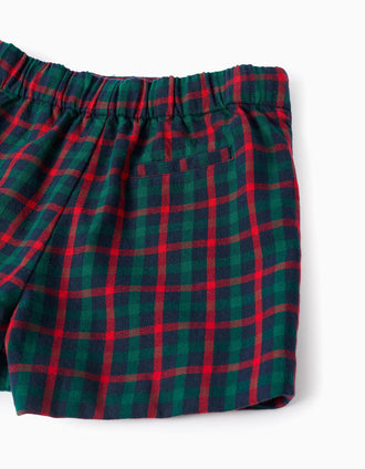 Falda-pantalón a cuadros You&Me para niña, verde/azul/rojo