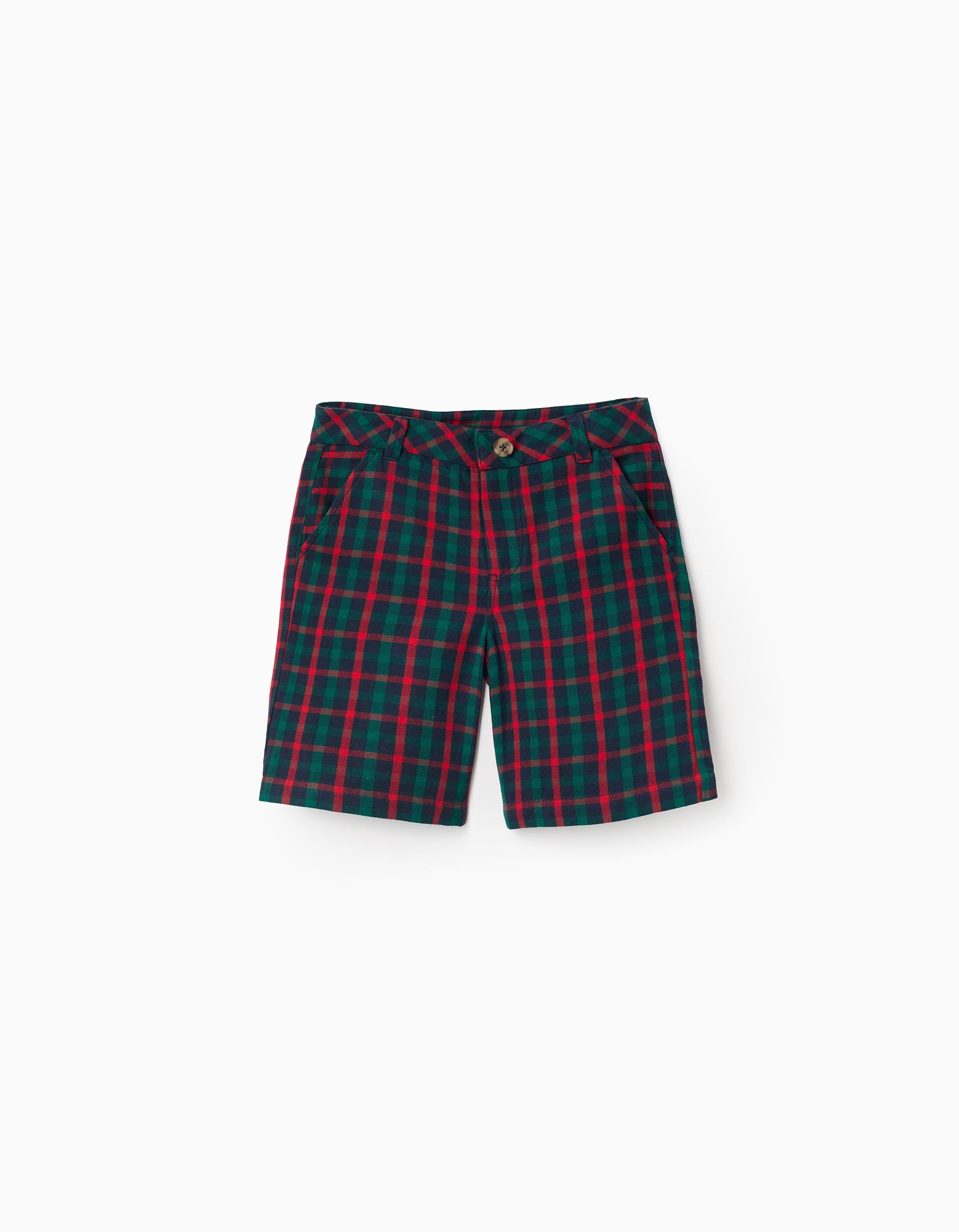 Cotton checked chino shorts You&Me for boys, green/blue/red
