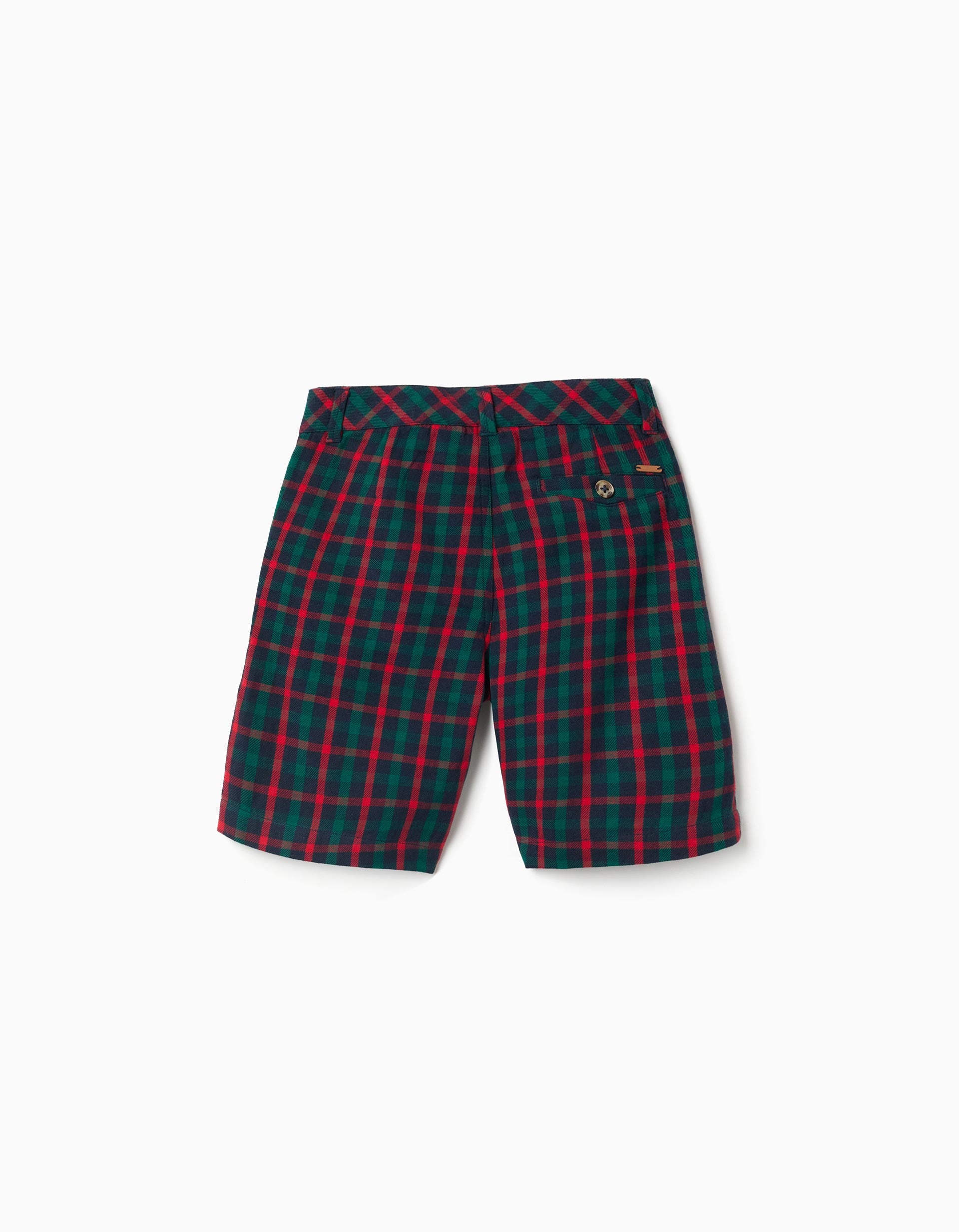 Cotton checked chino shorts You&Me for boys, green/blue/red