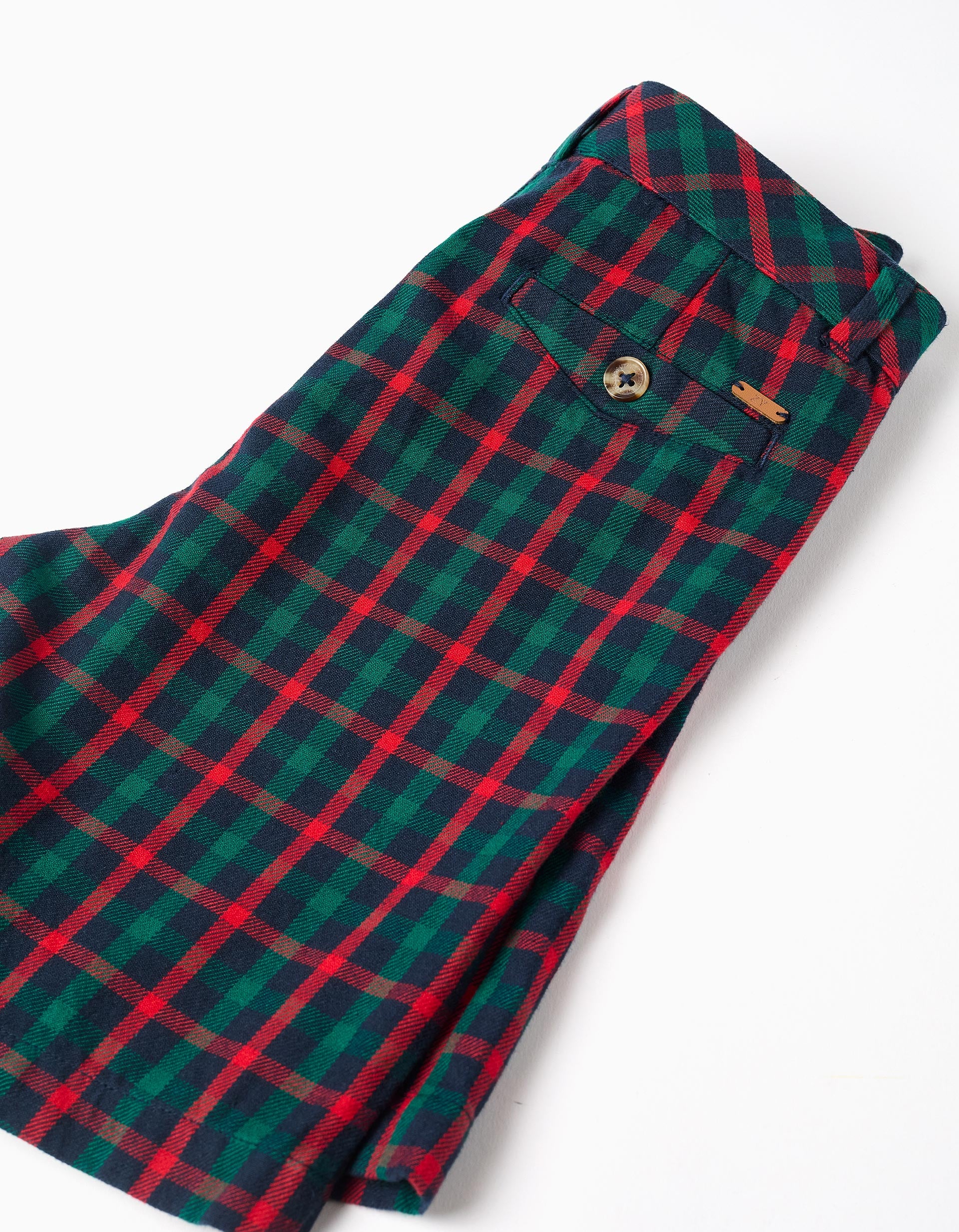 Cotton checked chino shorts You&Me for boys, green/blue/red