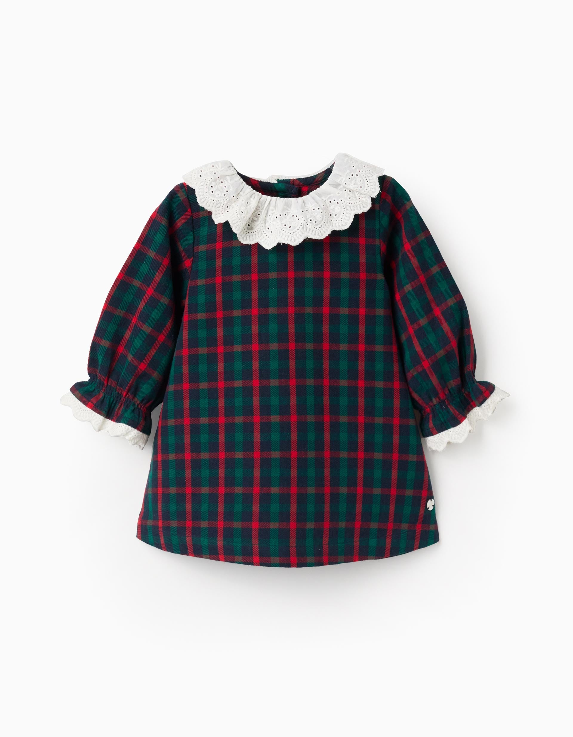 Cotton checked dress with embroidery You&Me for newborn girls, multicolour