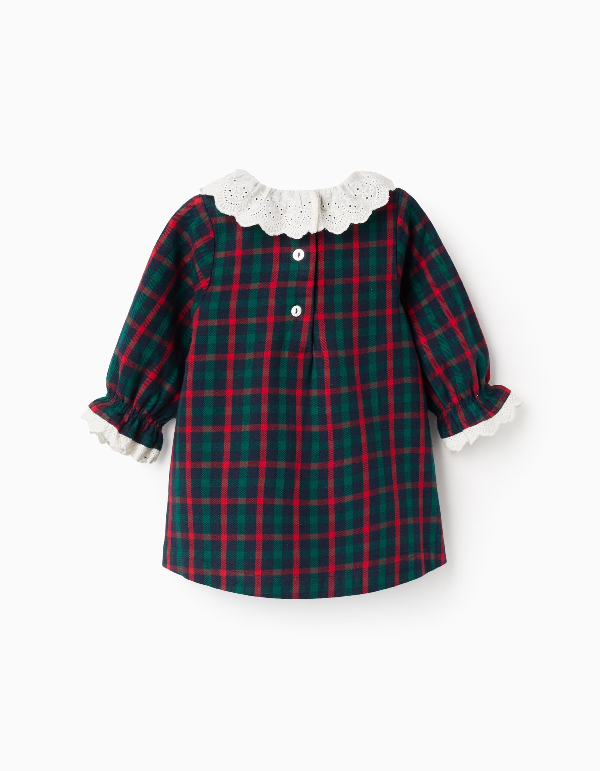 Cotton checked dress with embroidery You&Me for newborn girls, multicolour