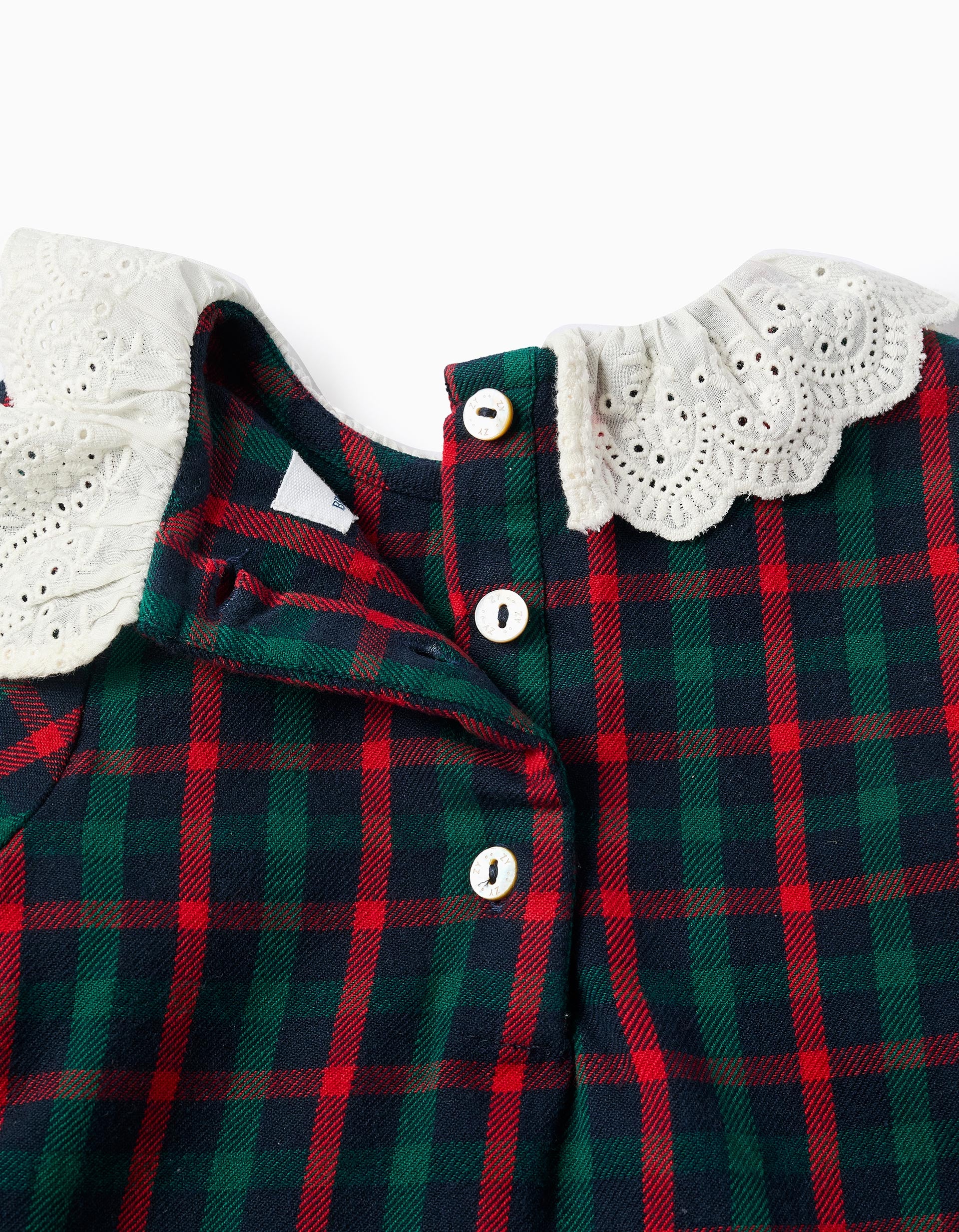 Cotton checked dress with embroidery You&Me for newborn girls, multicolour