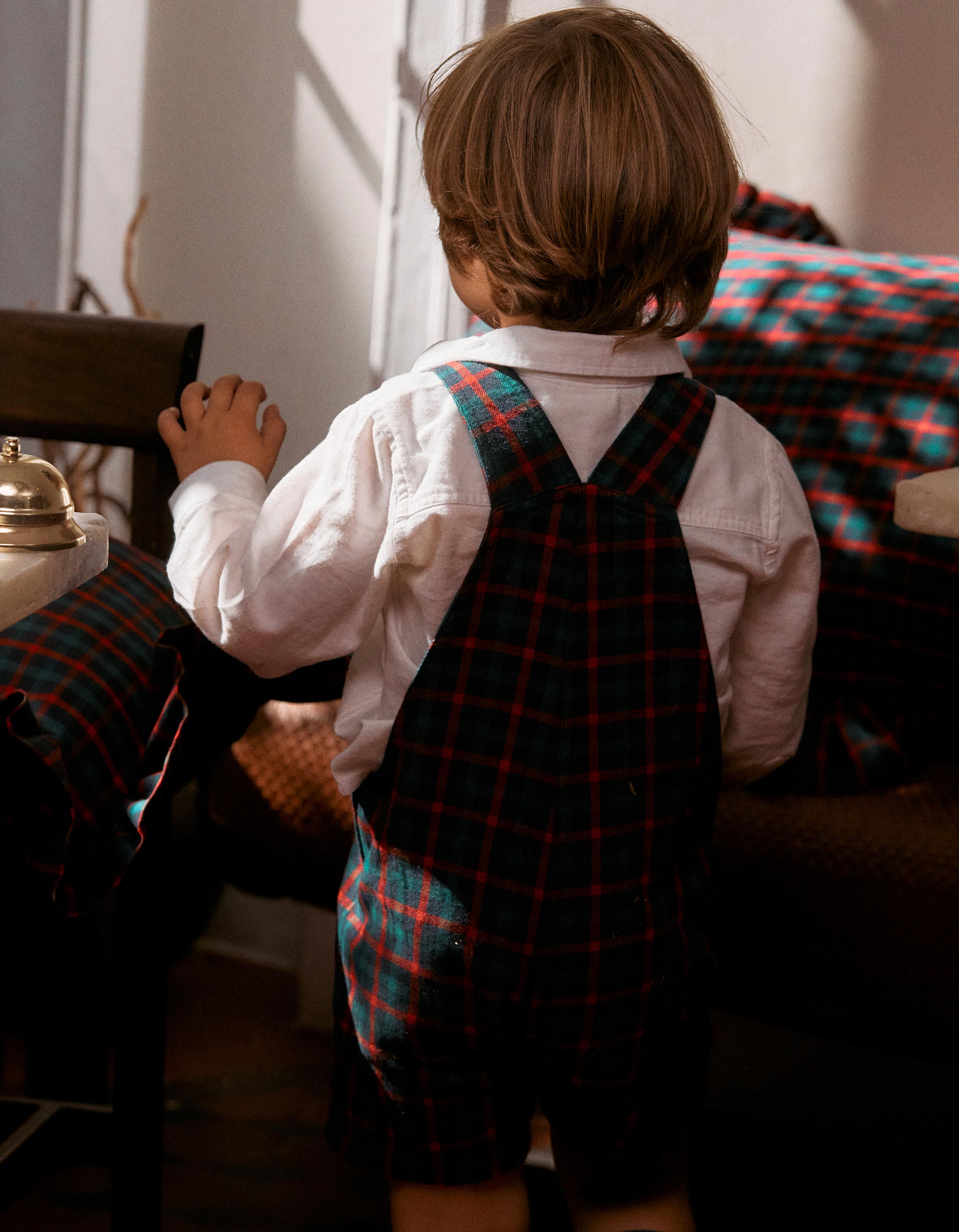 Shirt + checked dungarees You&Me for baby boys, green/blue/red