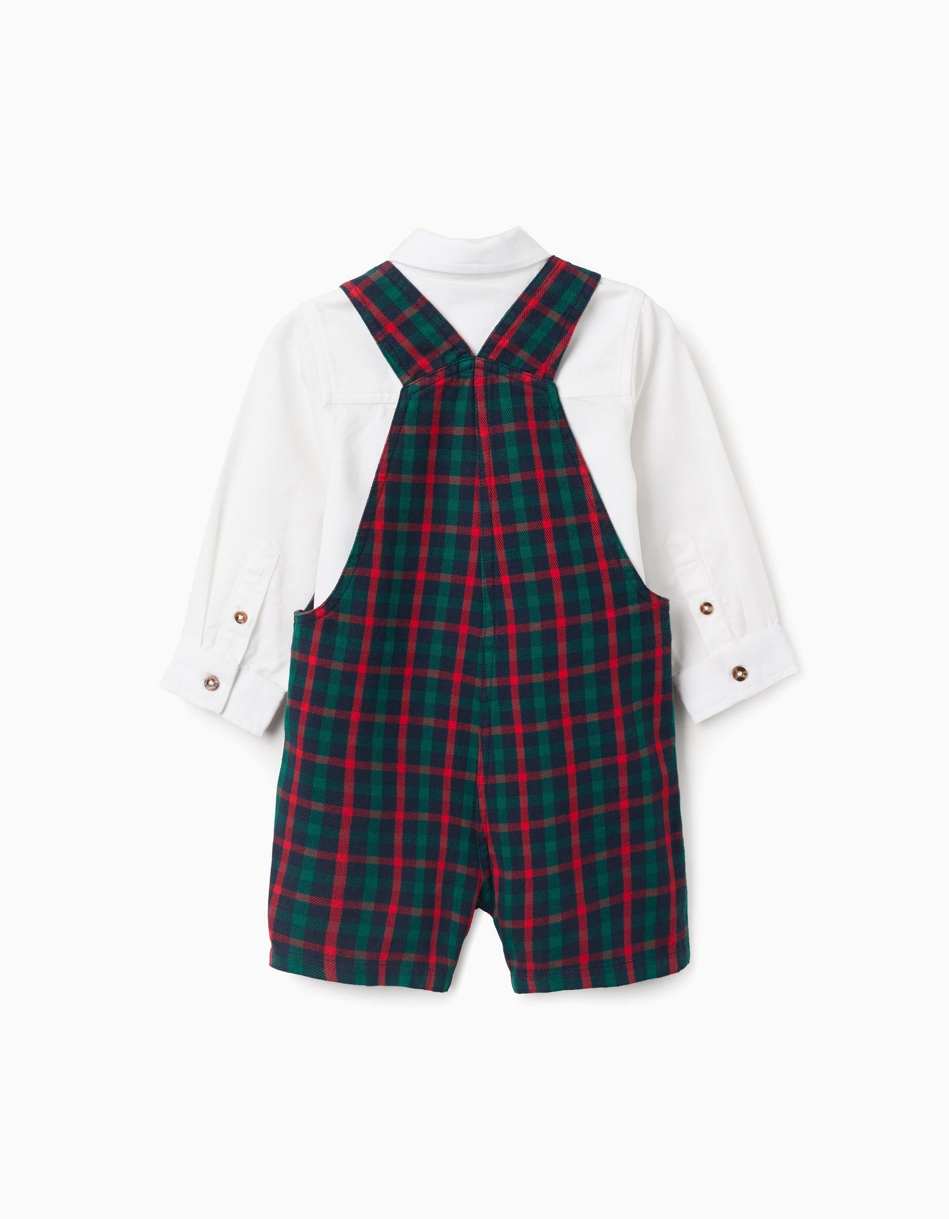Shirt + checked dungarees You&Me for baby boys, green/blue/red