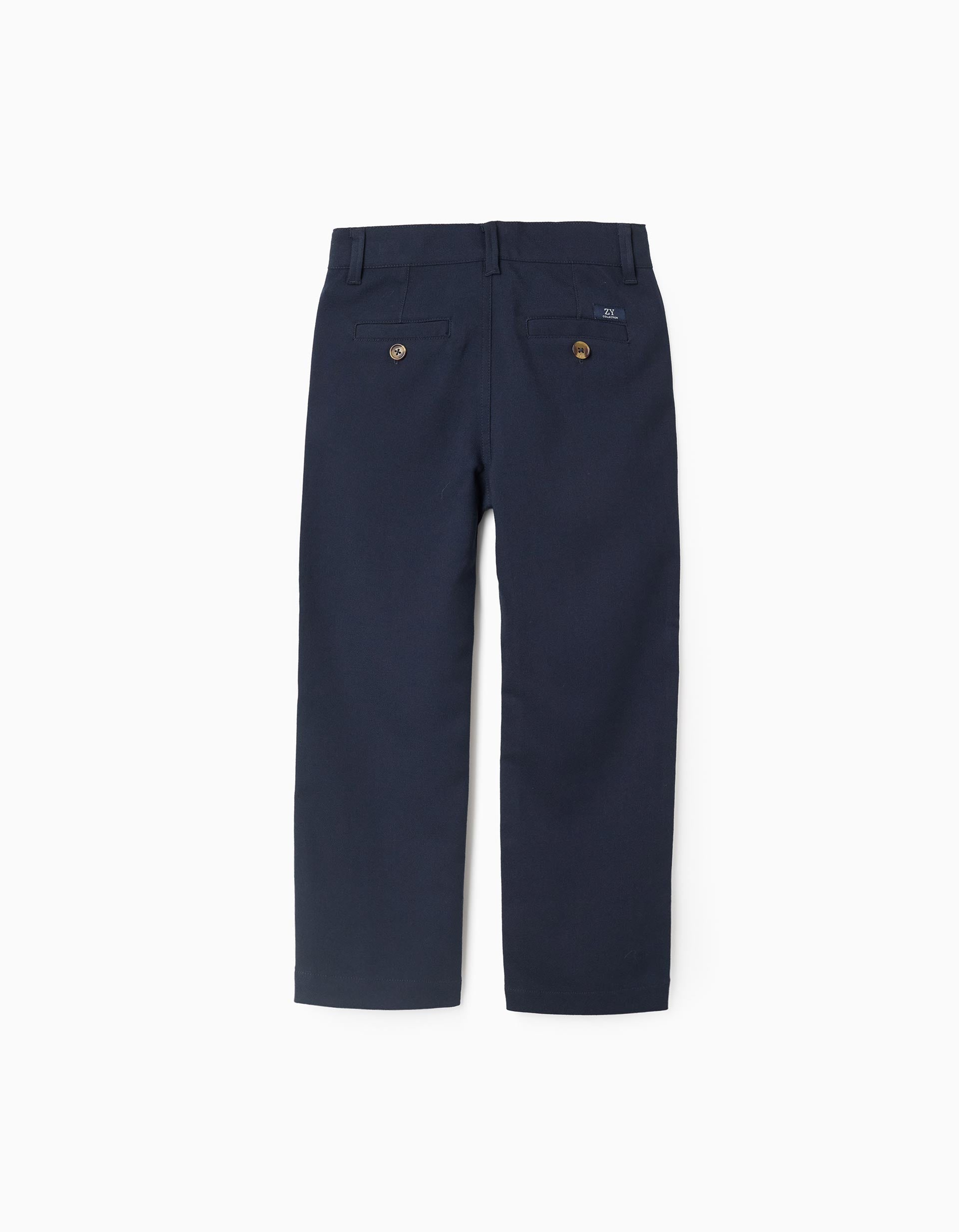 Slim twill chino trousers You&Me for boys, dark blue
