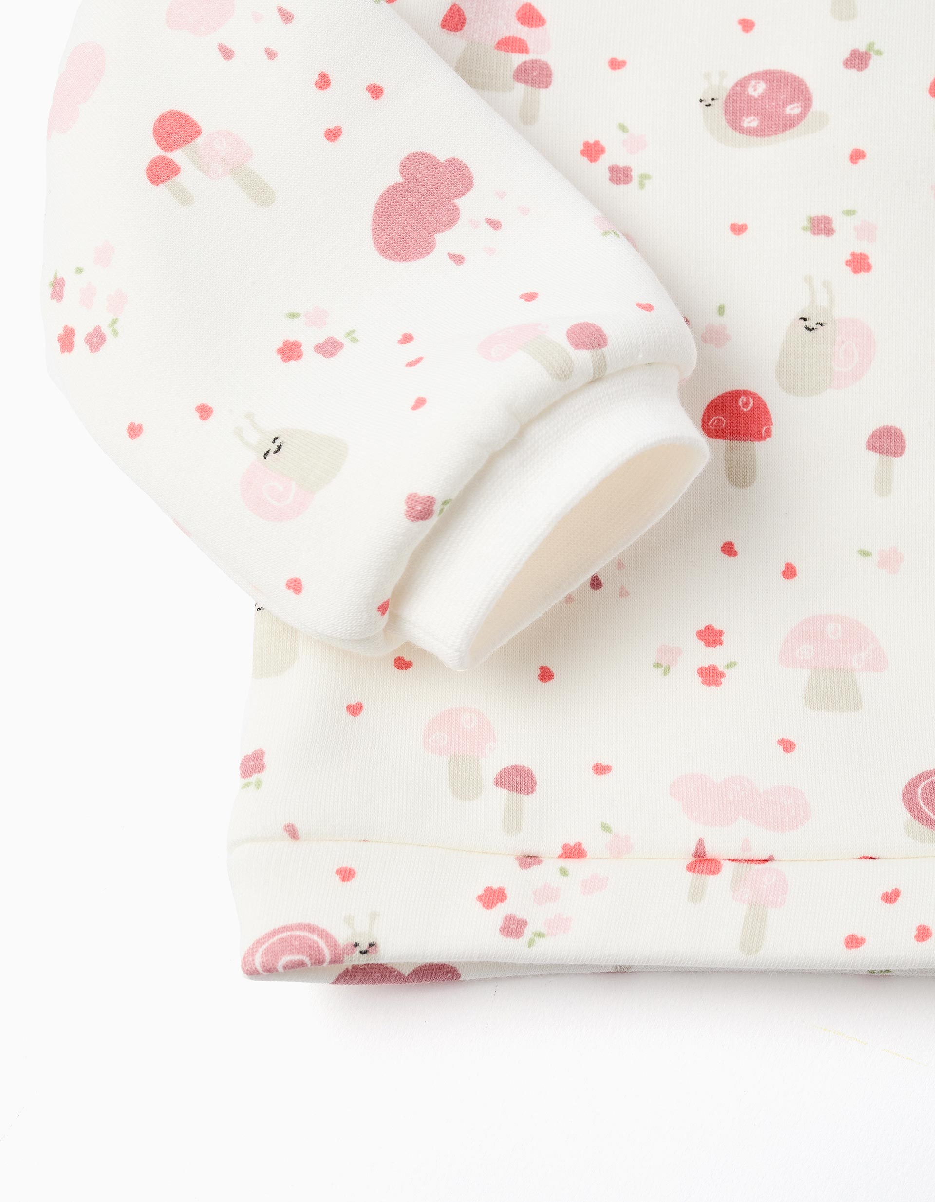 Sweat com forro polar térmico e motivo para recém-nascida, branco