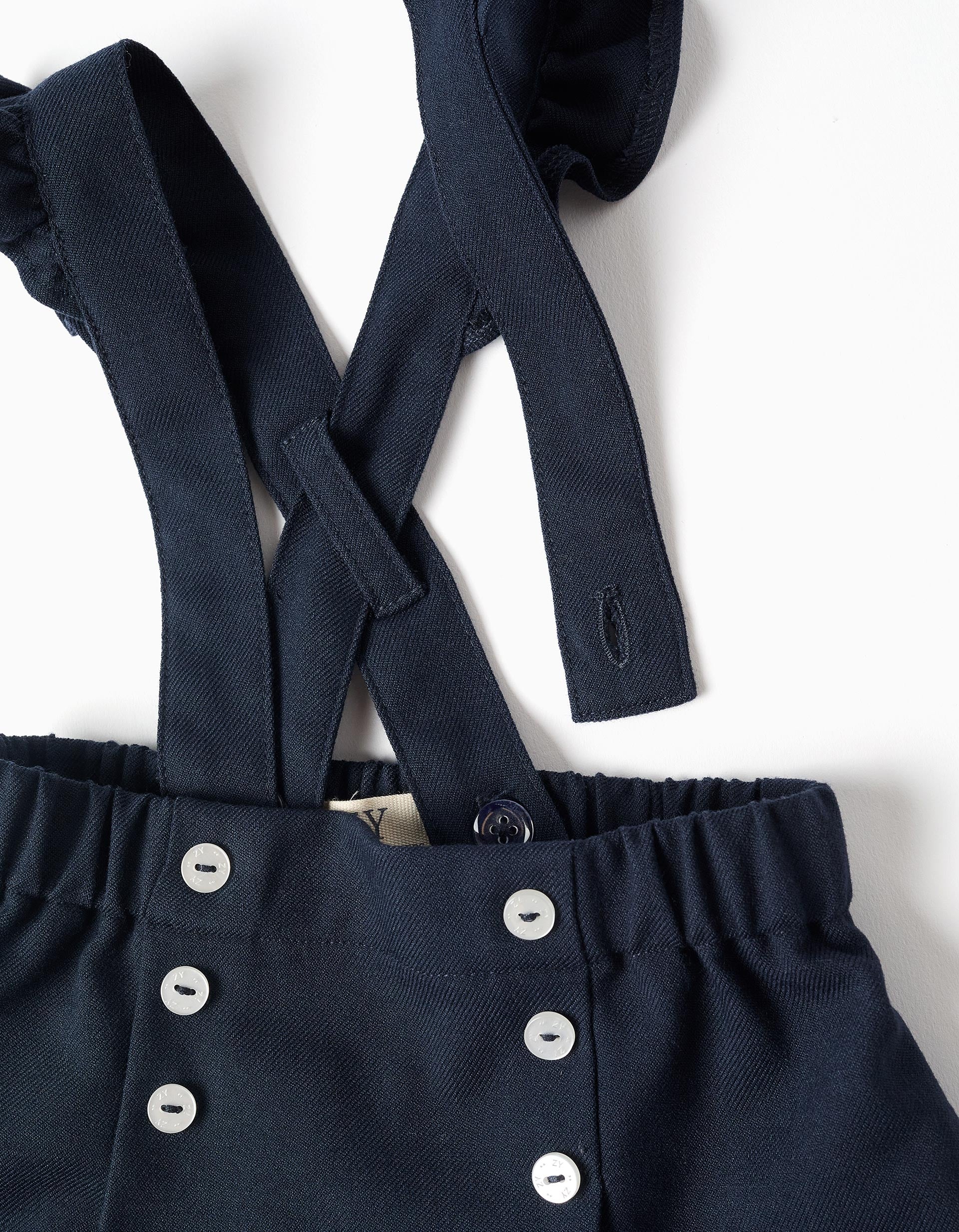 Cotton bodysuit + twill skirt You&Me for newborn girls, white/dark blue