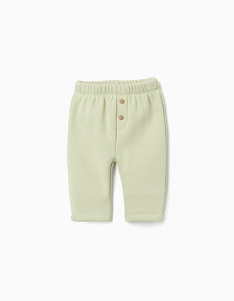 Pantalon avec doublure en peluche pour nouveau-née, vert clair