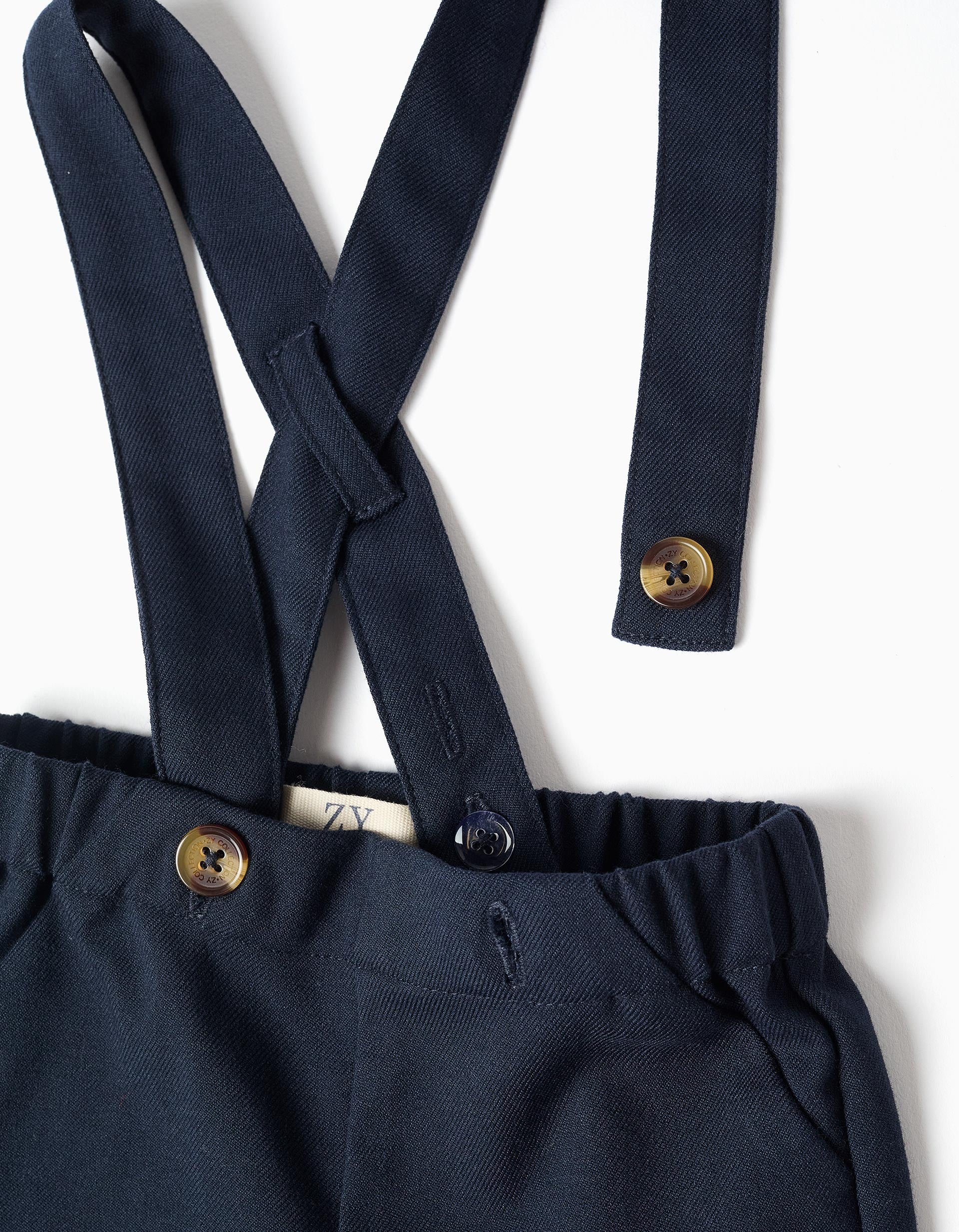 Body de algodão + calções de sarja You&Me para recém-nascido, branco/azul