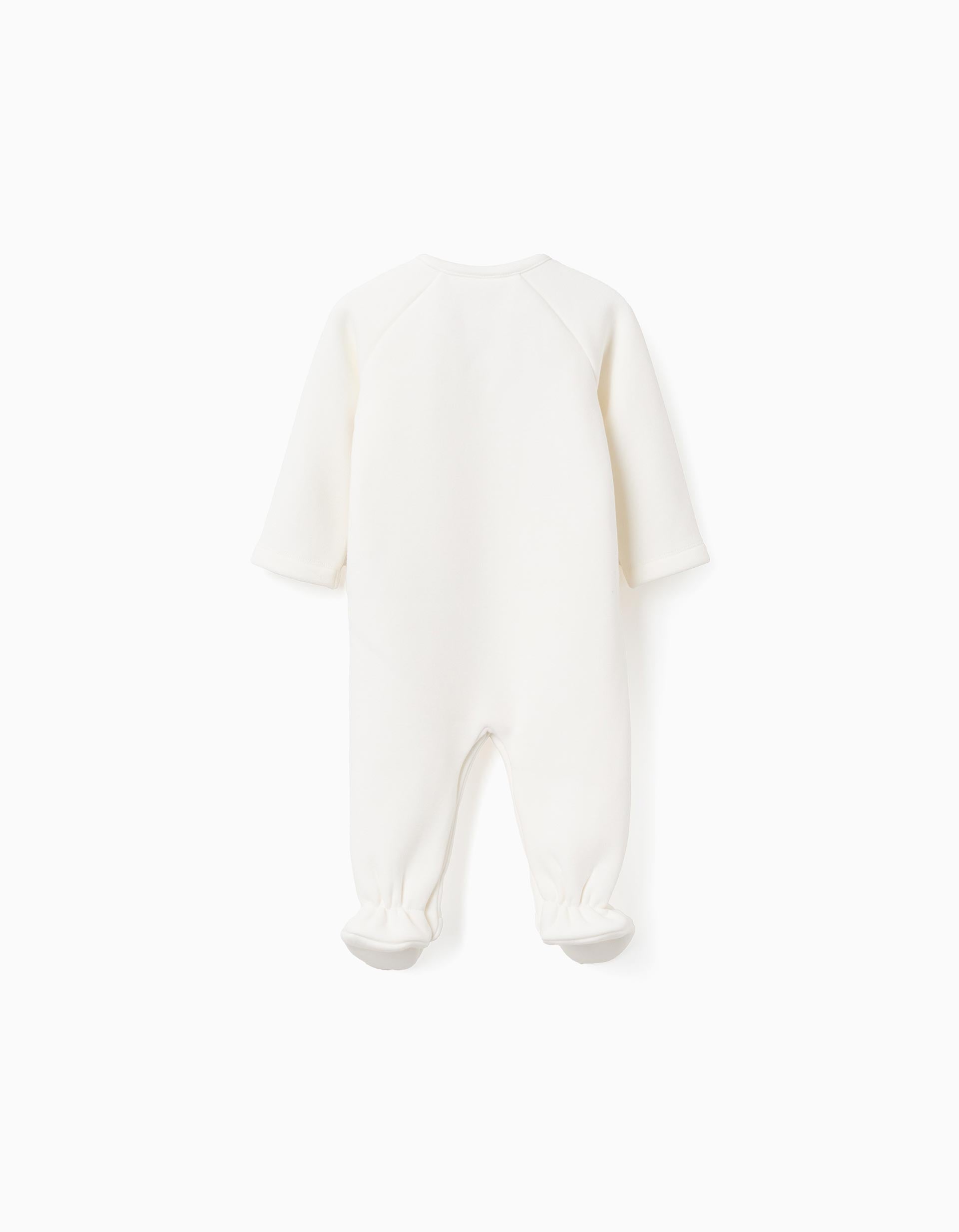 Babygrow Cardado com Bordado Frontal para Recém-Nascidos, Branco