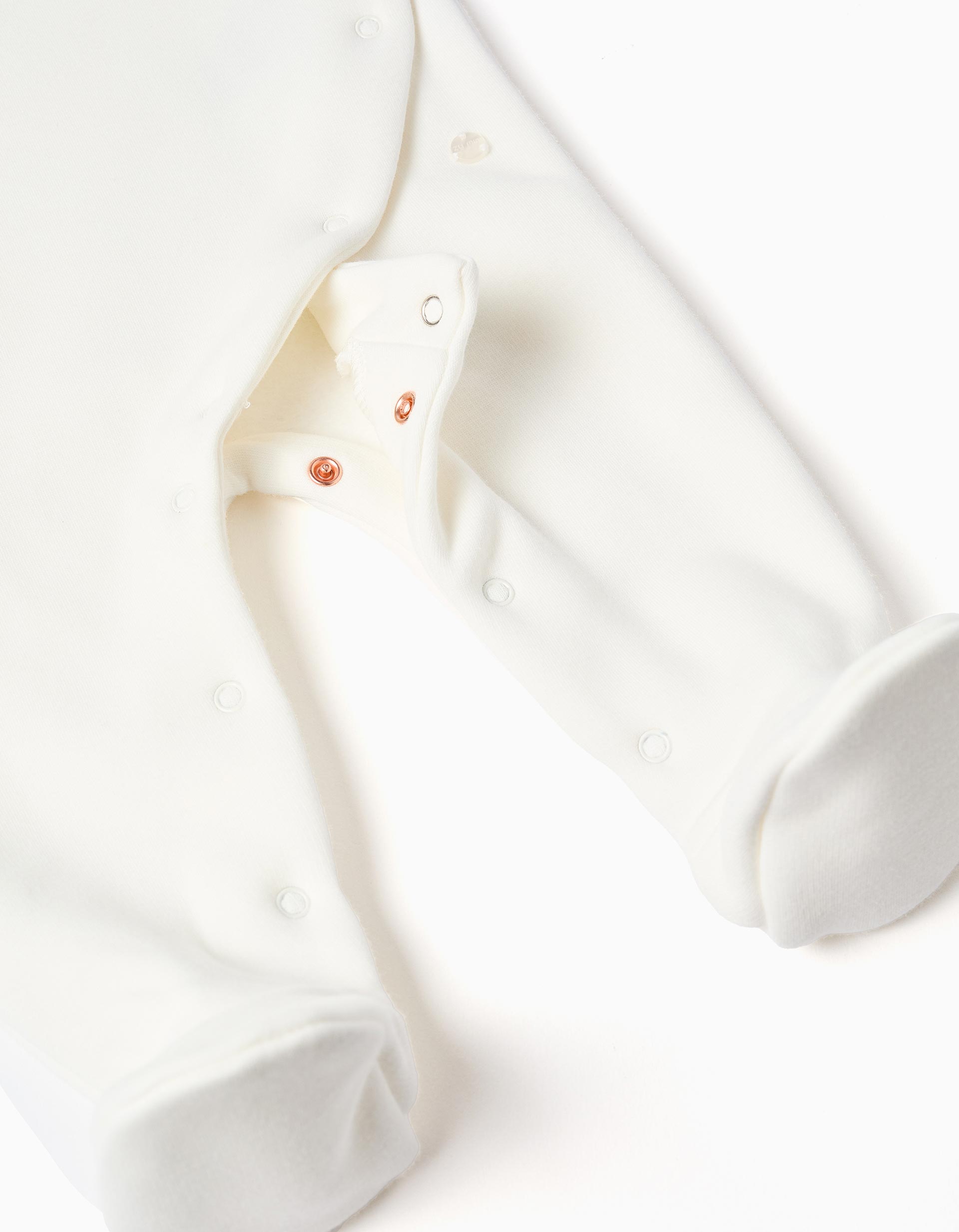 Babygrow Cardado com Bordado Frontal para Recém-Nascidos, Branco