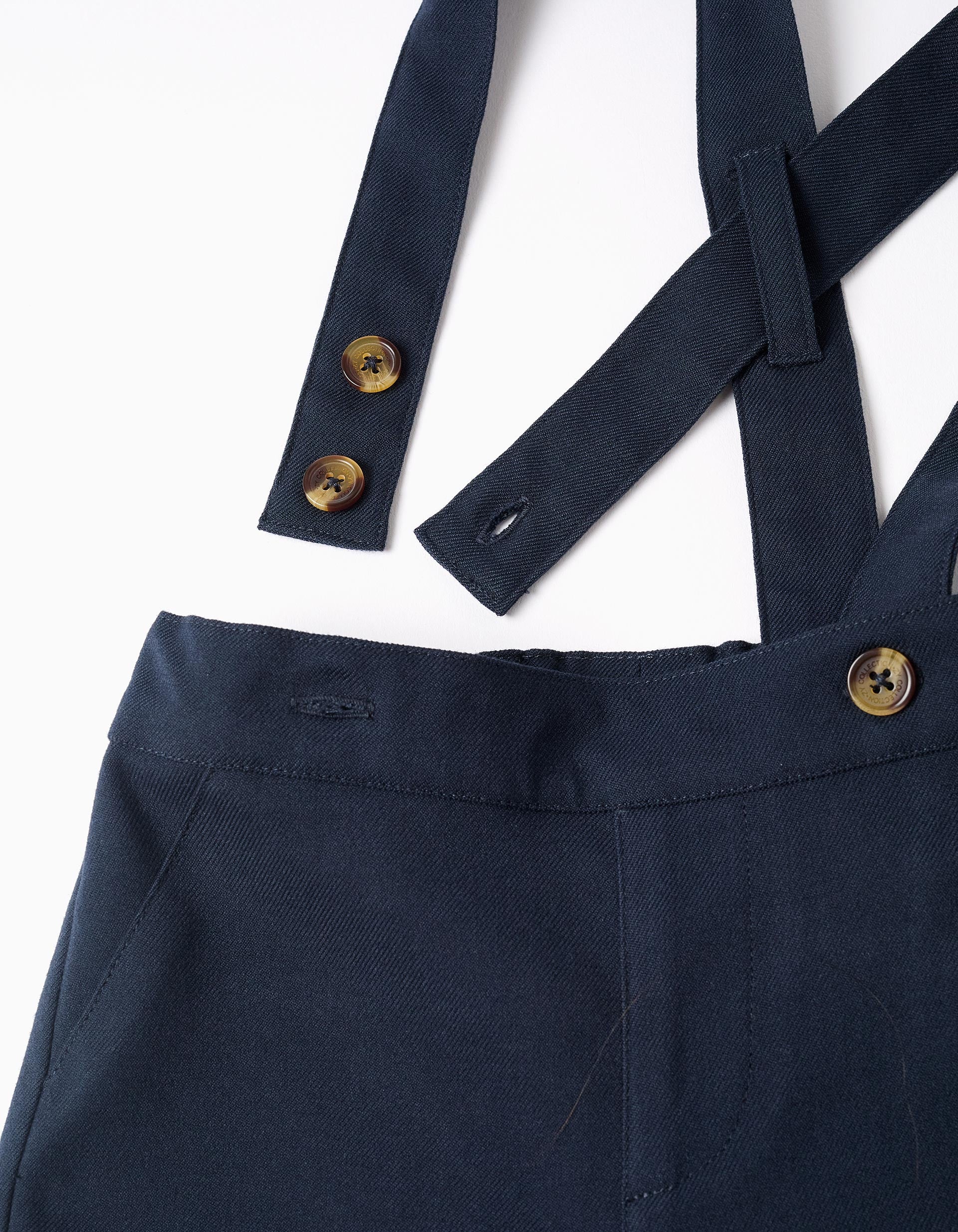 Twill chino shorts with braces You&Me for baby boys, dark blue