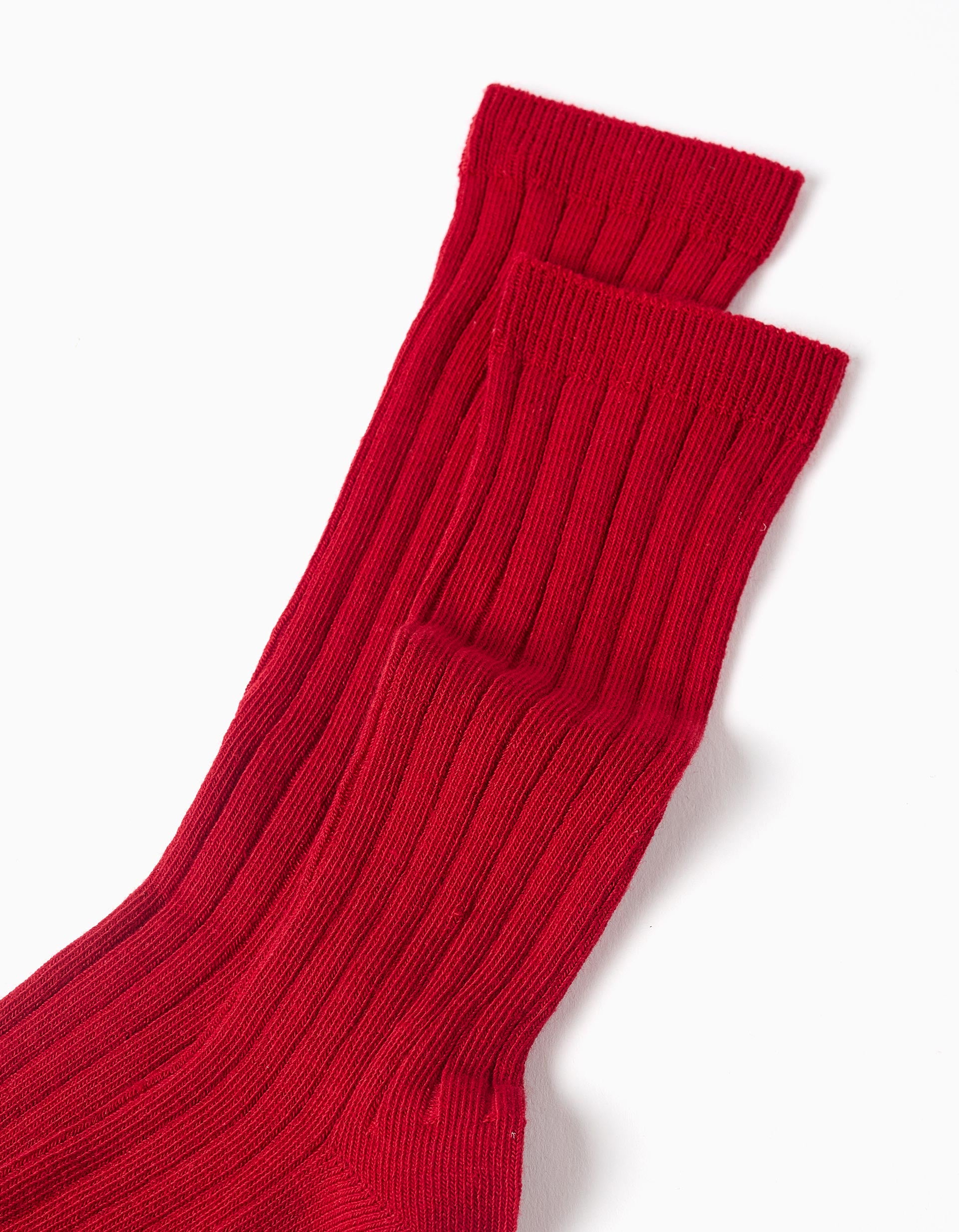 Calcetines altos acanalados para niño, rojo