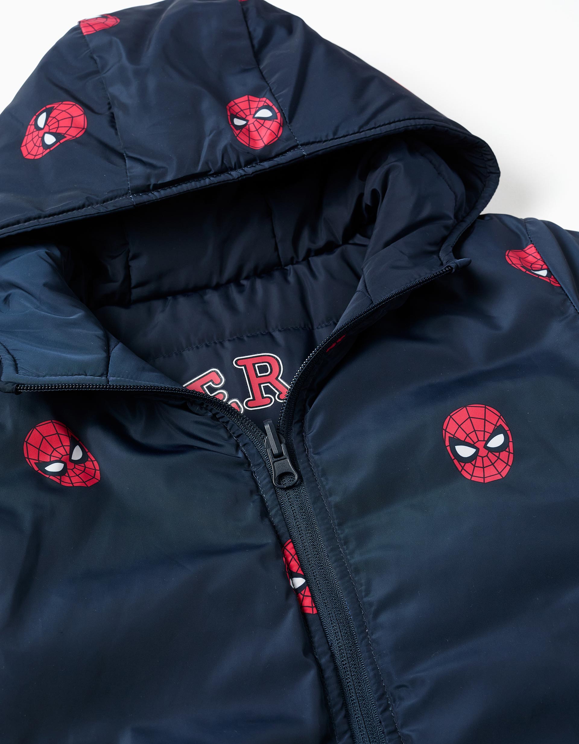 Reversible Quilted Jacket 'Spider-Man' for Boys, Blue/White