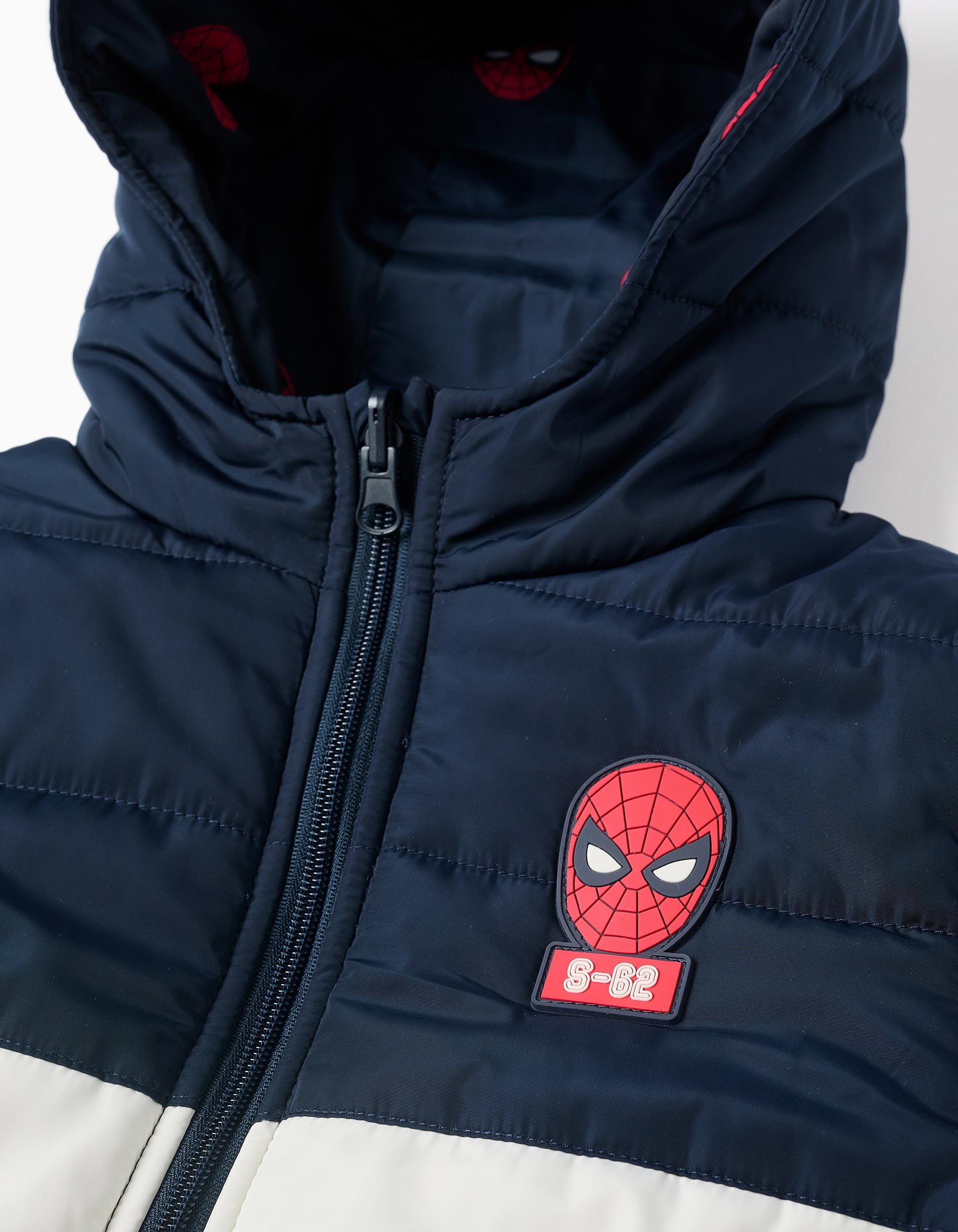 Reversible Quilted Jacket 'Spider-Man' for Boys, Blue/White