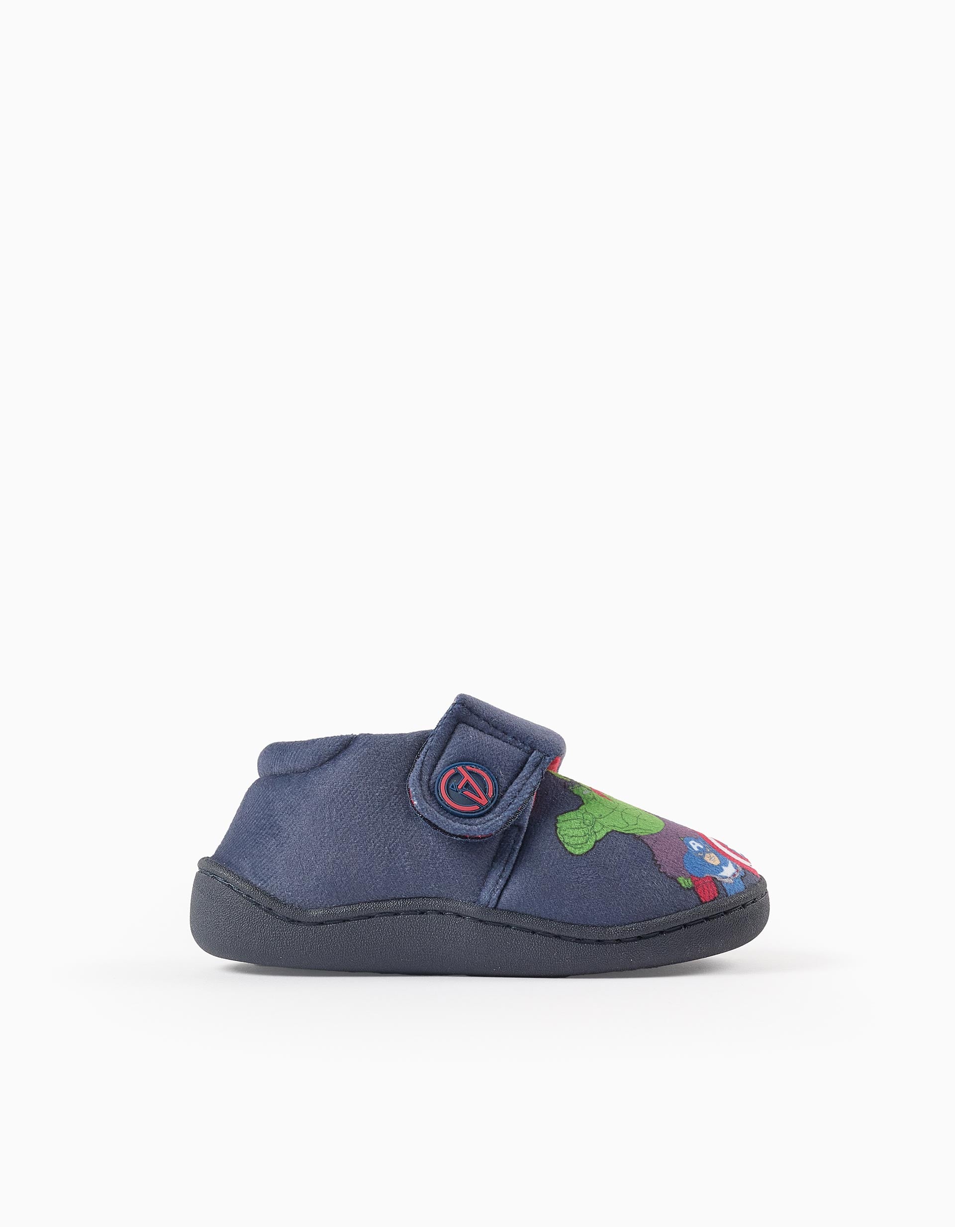 Velvet slippers with Avengers for boys, blue/red