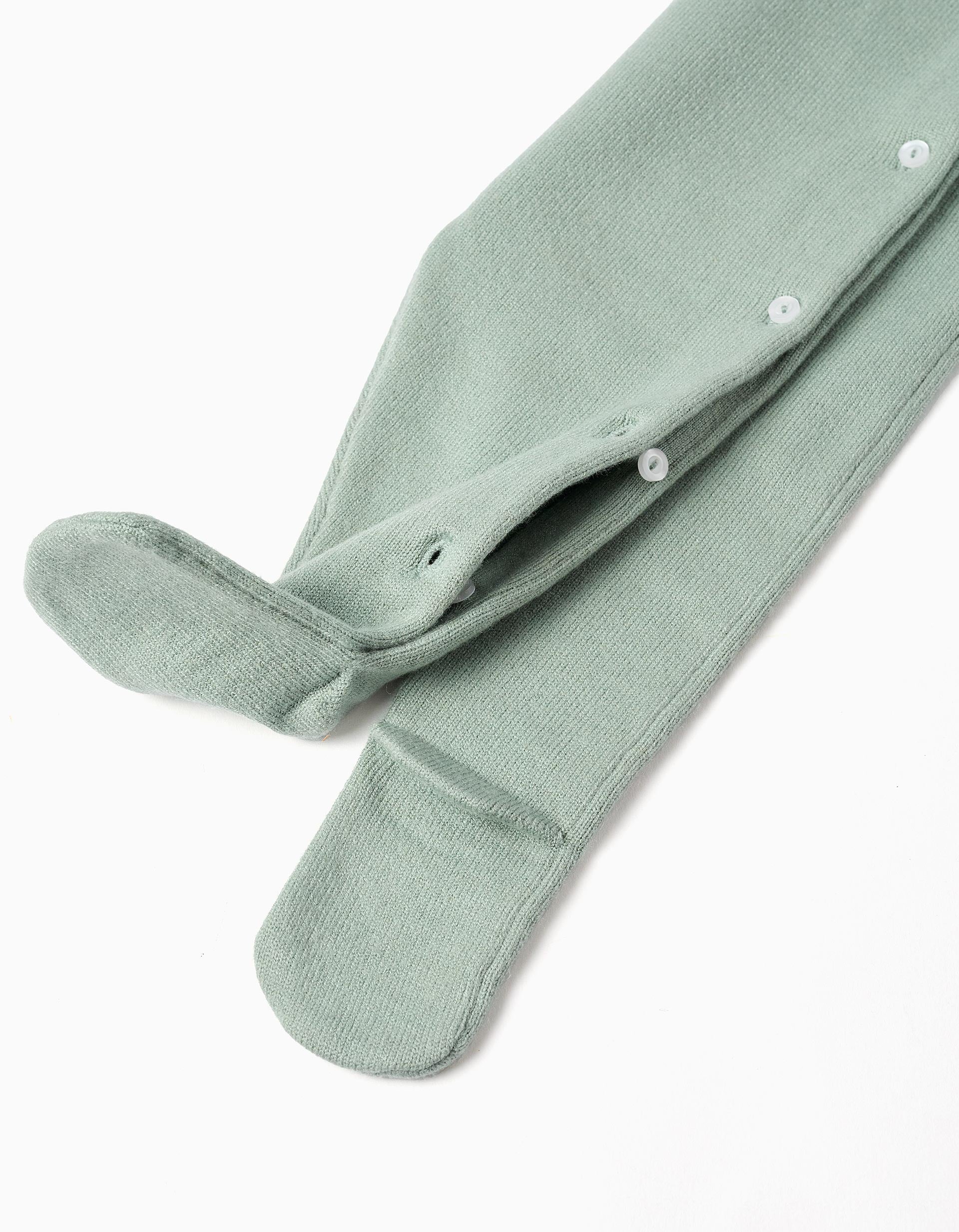 Babygrow de malha com jacquard para recém-nascido, verde