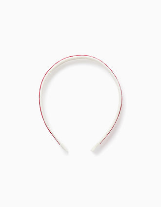 Diadema con Cintas Griegas para Niñas, Blanco/Rojo