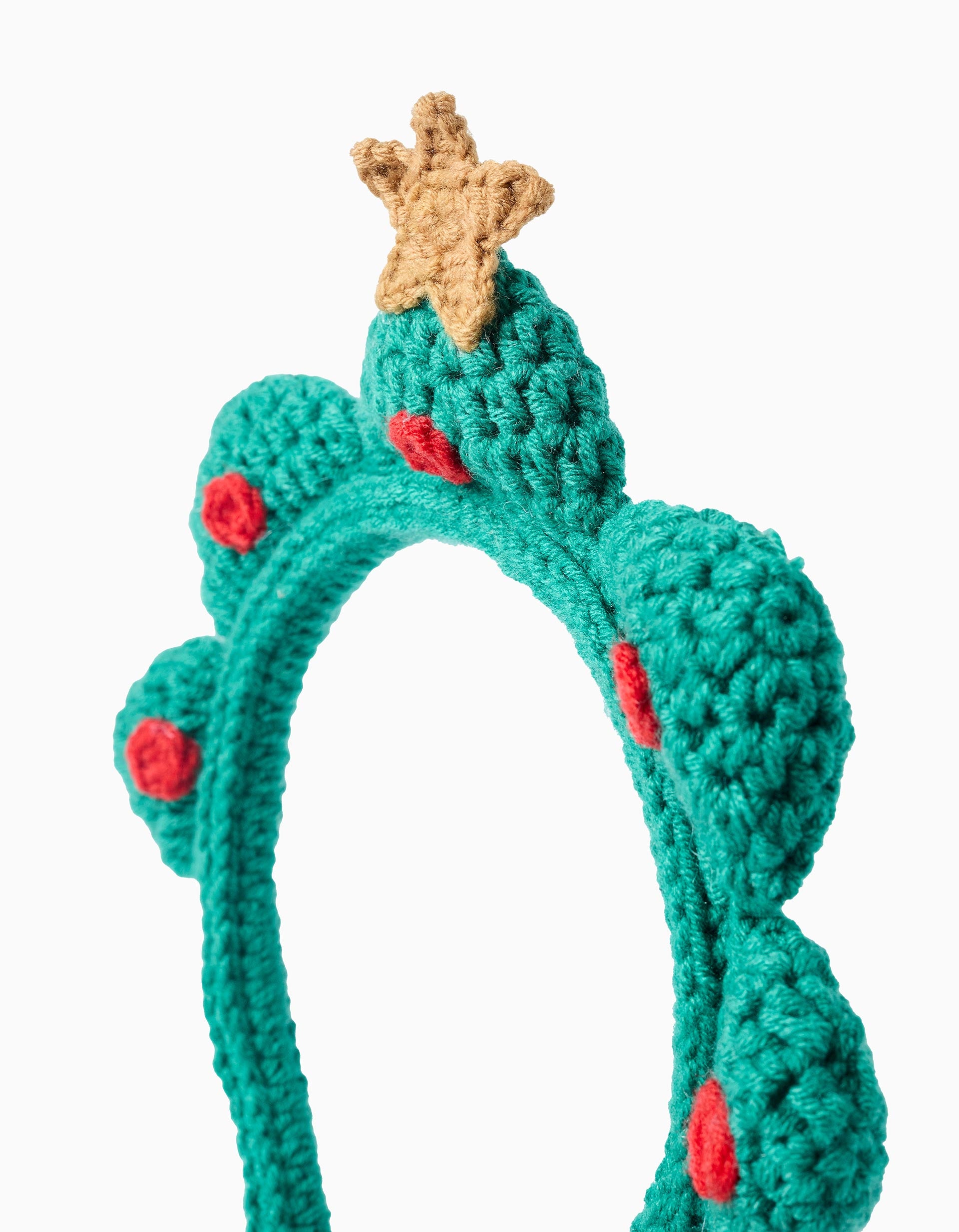 Knitted Headband with Star for Babies and Girls 'Christmas', Green