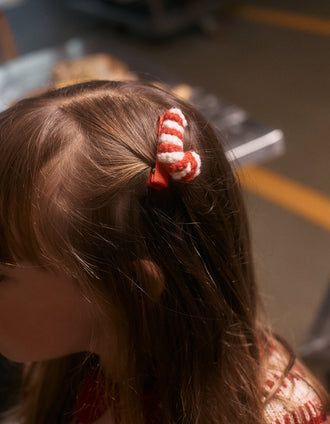 Lote de 2 Hoquillas de Punto para El Pelo de Bebés y Niñas 'Navidad', Verde/Rojo
