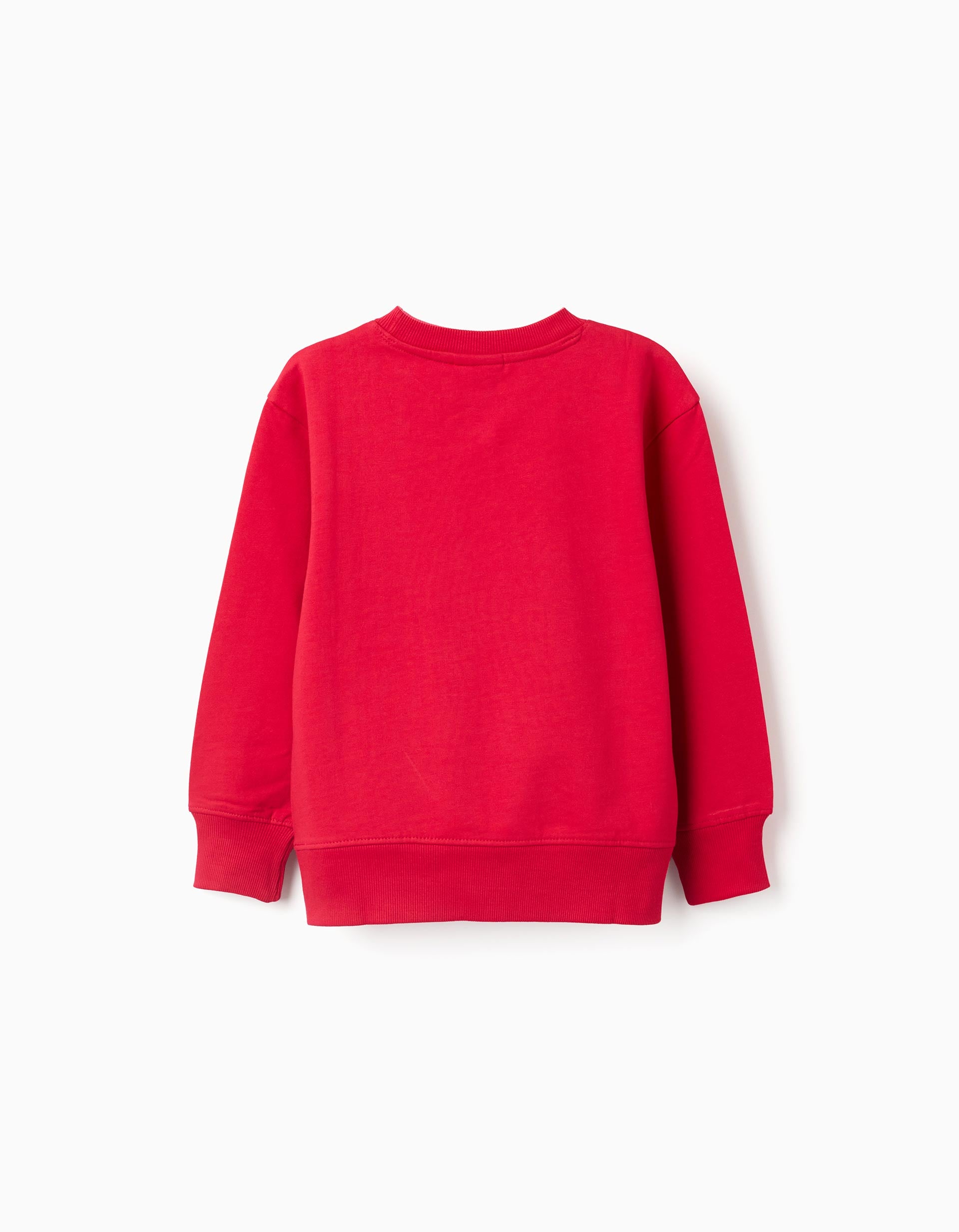Brushed cotton sweatshirt with Sonic and Tails print for boys, red