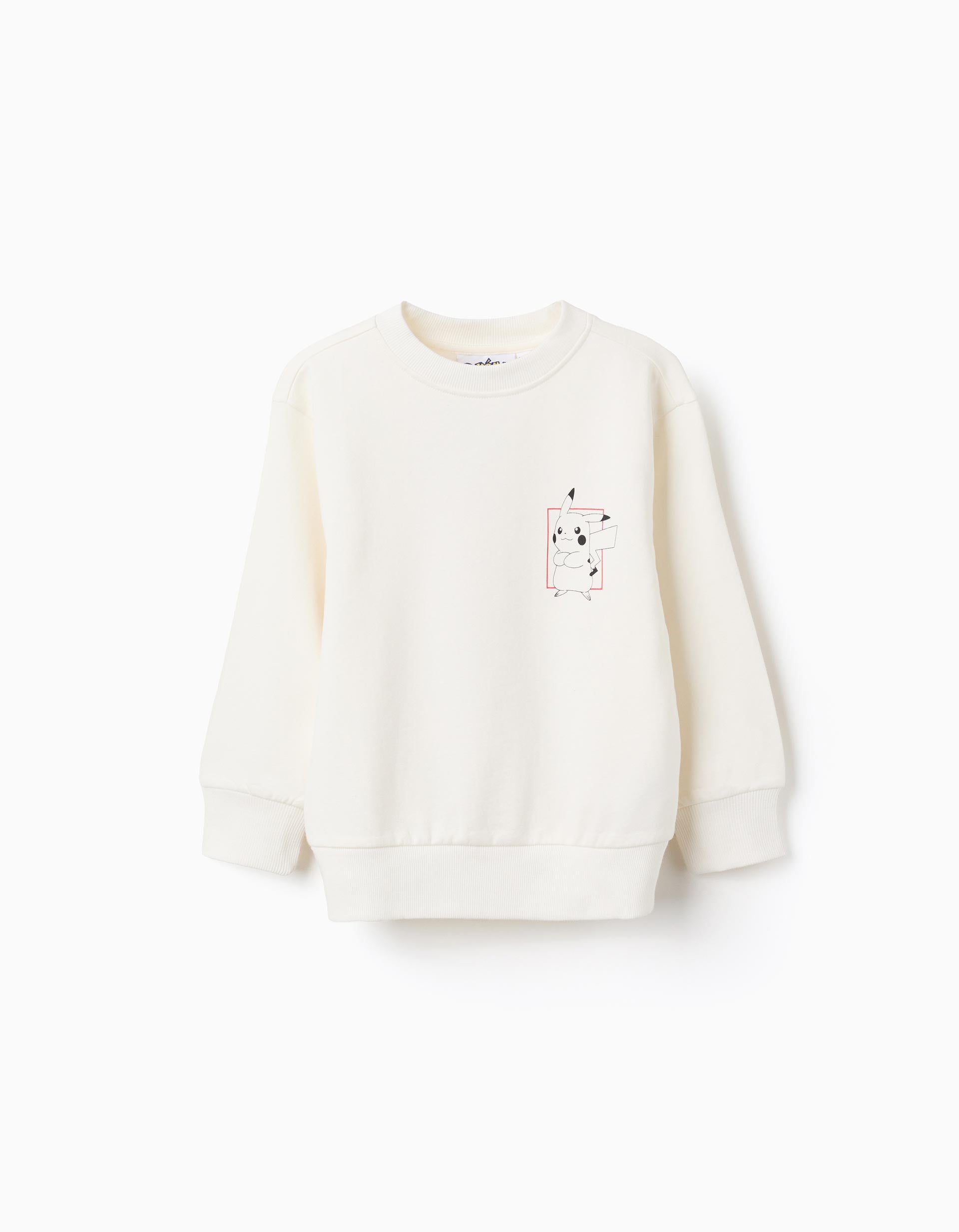 Brushed cotton sweatshirt with Pokémon print for boys, white