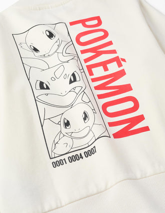 Sweat cardada com estampado Pokémon para menino, branco