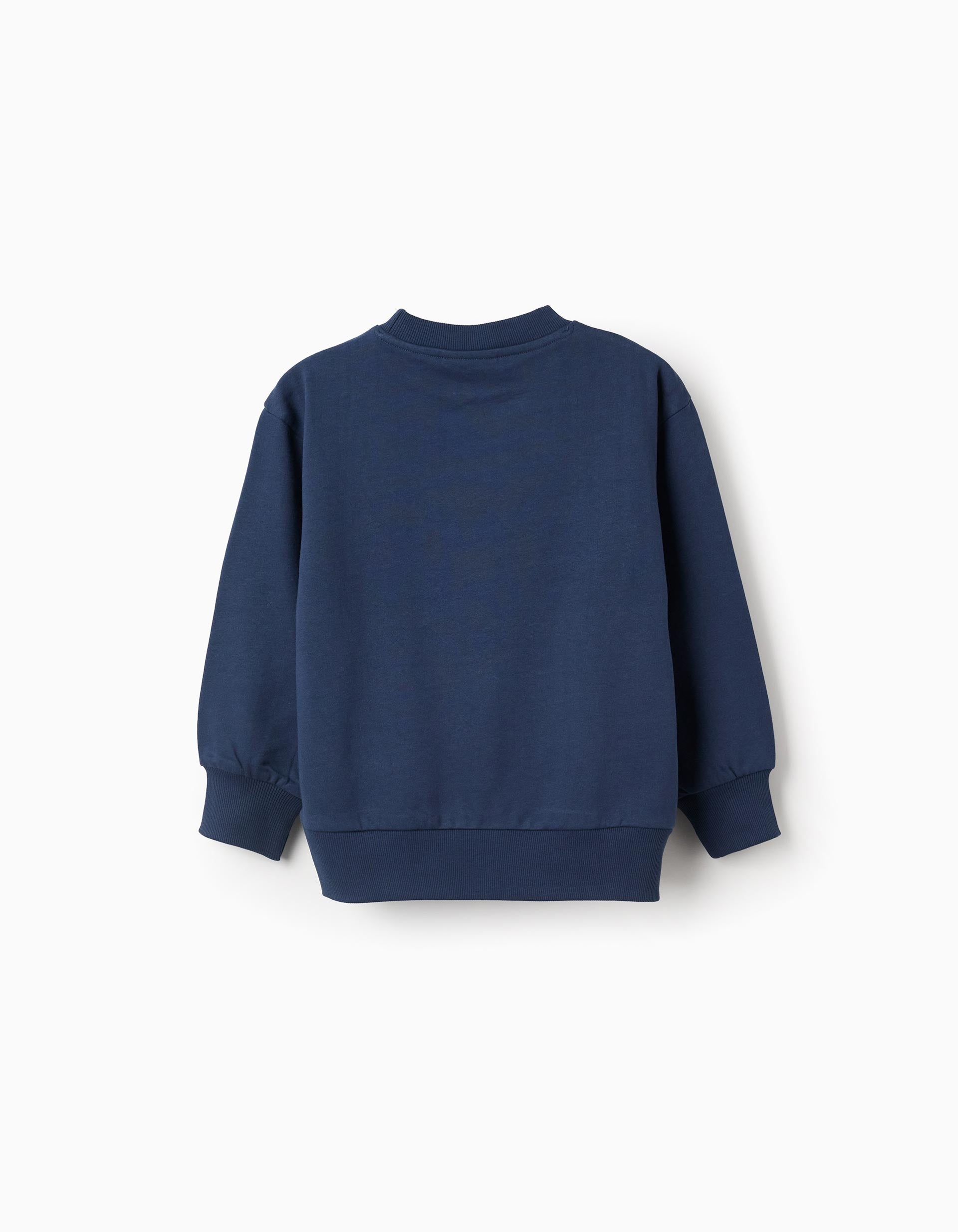 Brushed cotton sweatshirt with Minecraft print for boys, dark blue