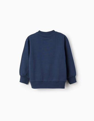 Sweat de algodão cardado com estampado Minecraft para menino, azul-escuro