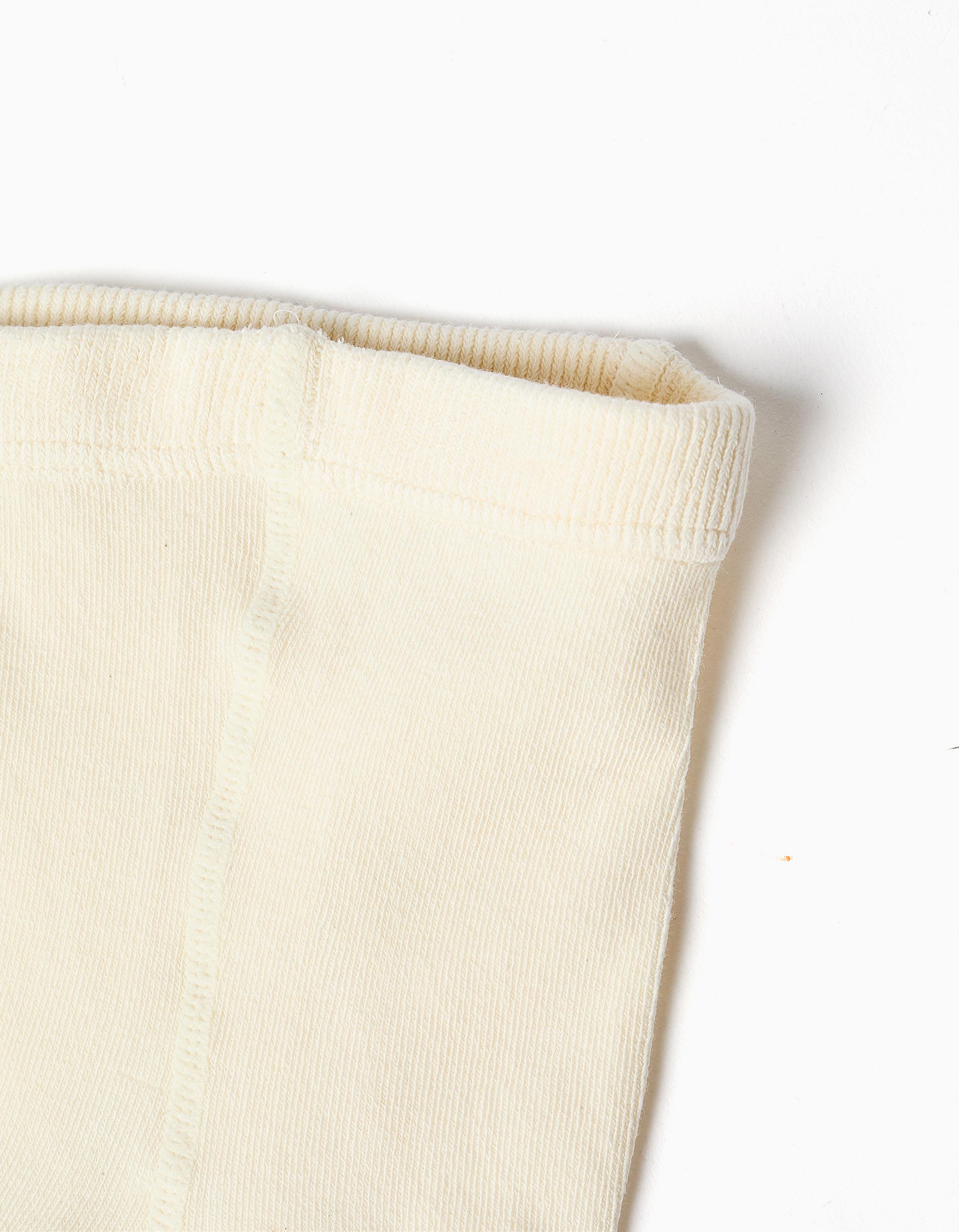 Leotardos de punto acanalado antibolitas para bebé, beige claro