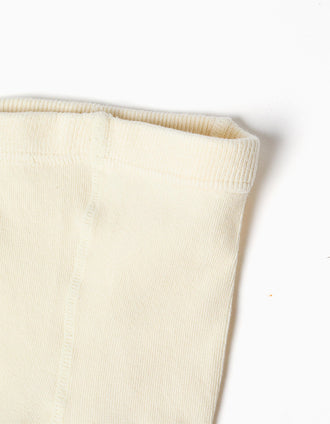Anti-pilling ribbed knitted tights for babies, light beige