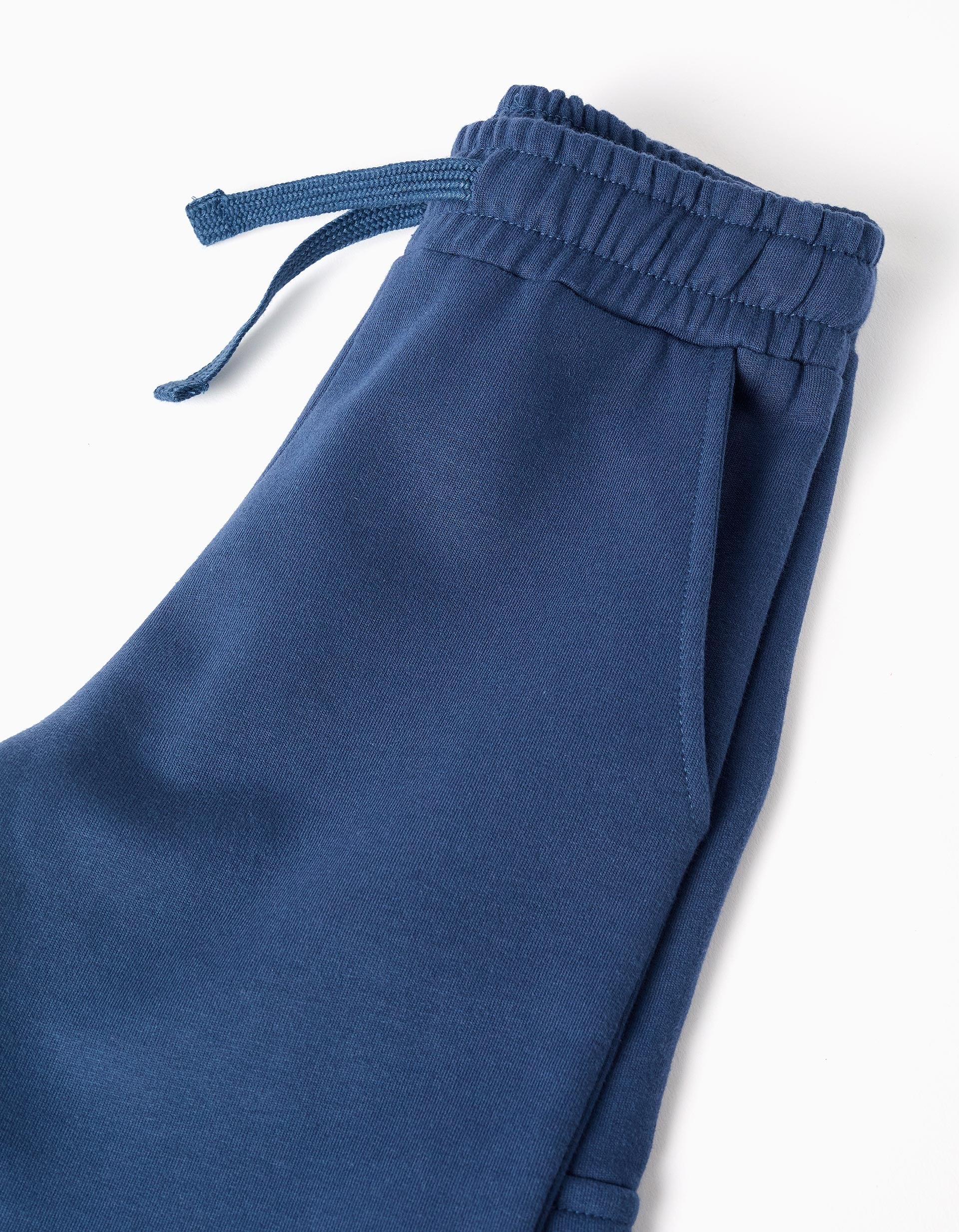 Joggers cardados com estampado Sonic e bolso cargo para menino, azul