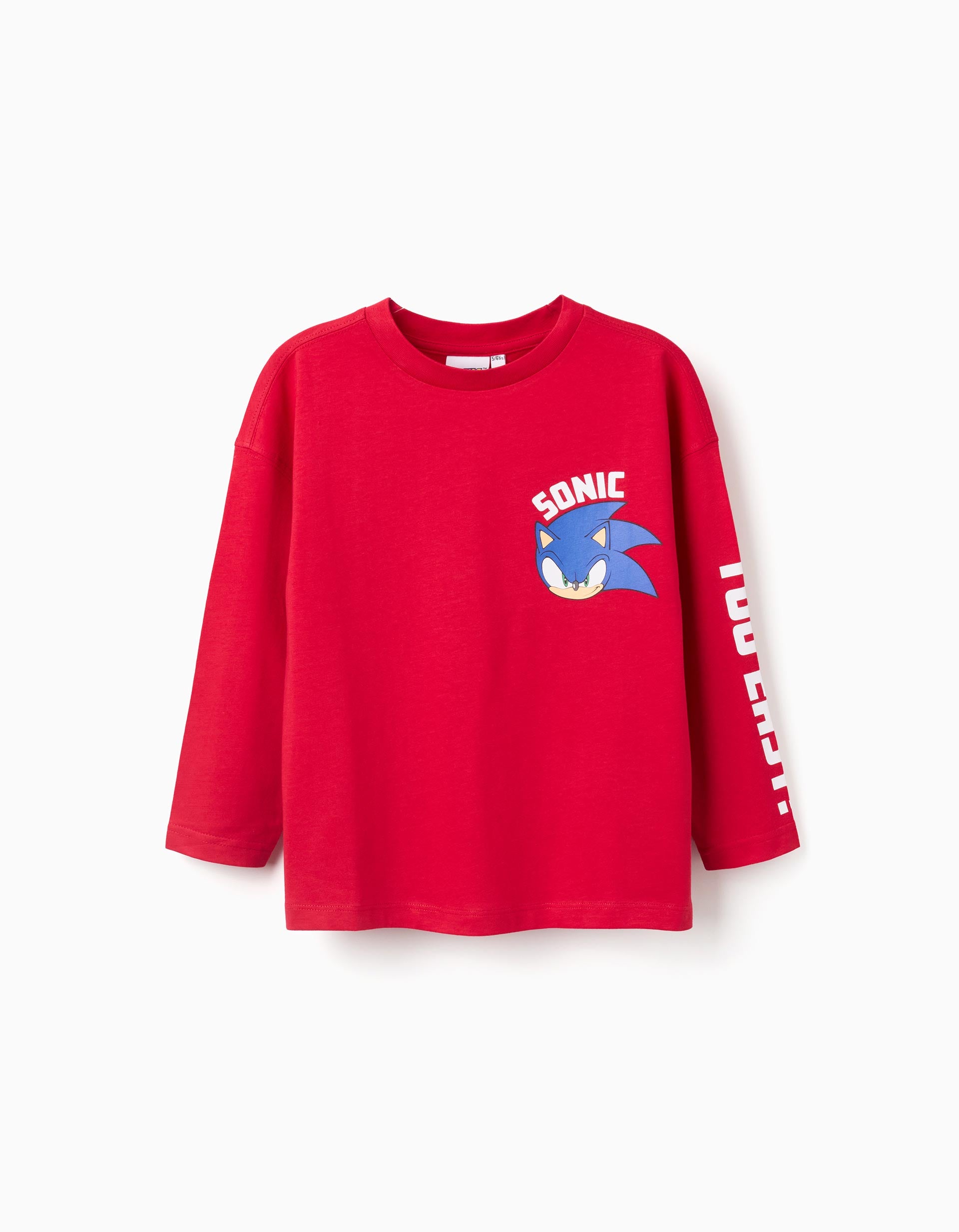 T-shirt en coton avec imprimé Sonic pour garçon, rouge