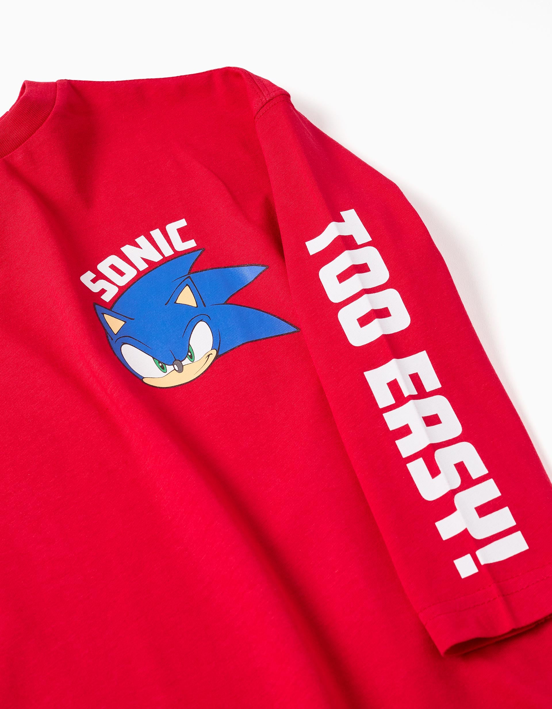 T-shirt en coton avec imprimé Sonic pour garçon, rouge