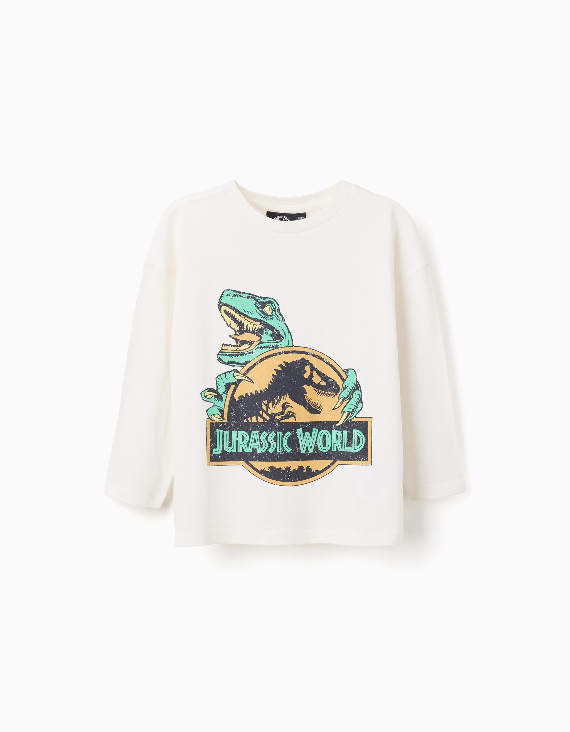 T-shirt en coton à imprimé Jurassic World pour garçon, beige