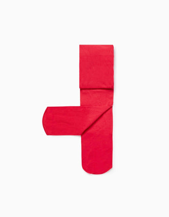 Leotardos Lisos de Microfibra para Niña, Rojo