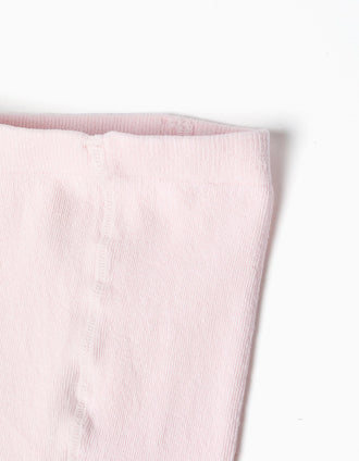 Plain knitted tights with anti-pilling for girls, light pink