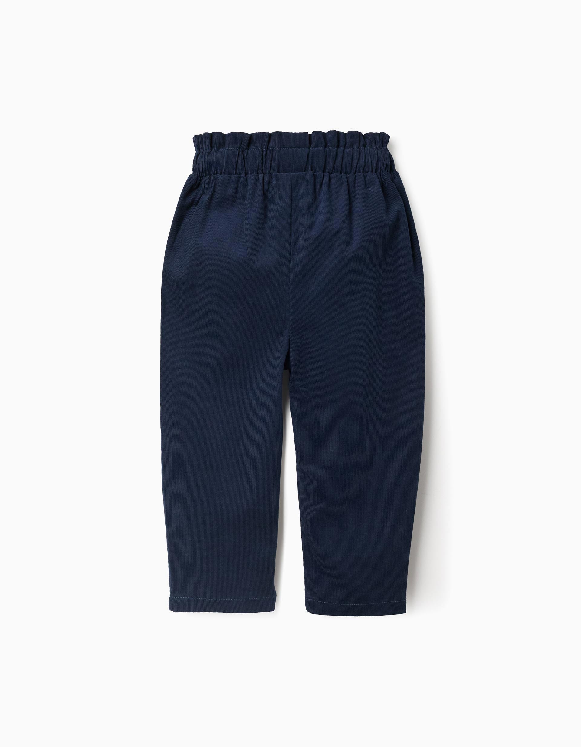 Corduroy Trousers for Baby Girls 'B&S', Dark Blue